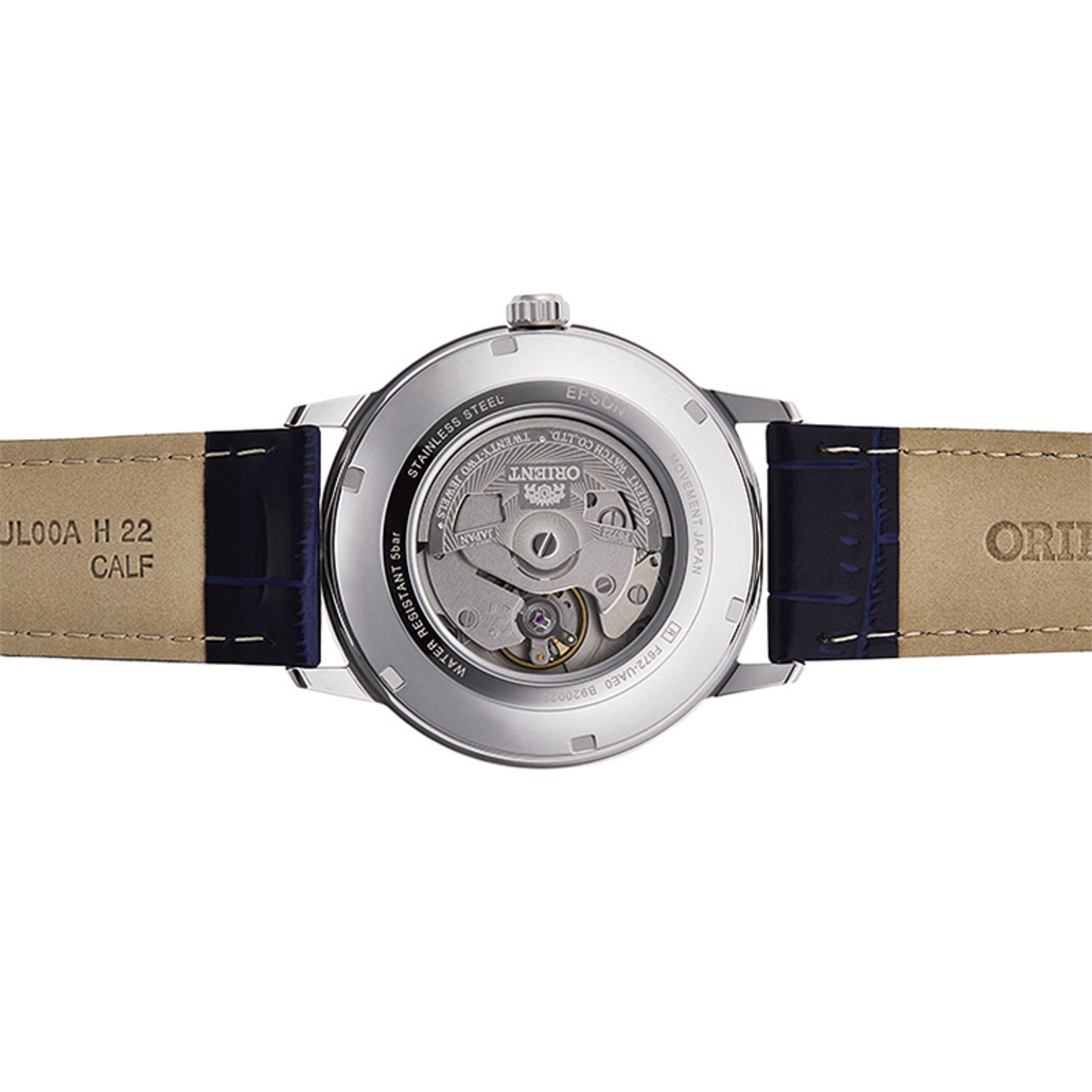 Orient Contemporary RA-AC0F06L30B exhibition caseback revealing automatic movement
