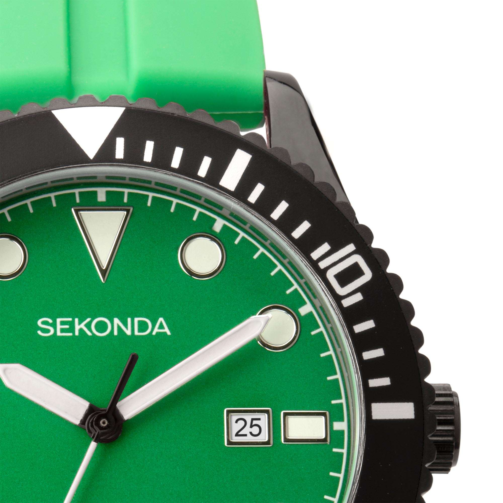 Sekonda Sports Dive Style Green Dial Green Rubber Strap Men's Watch 1982