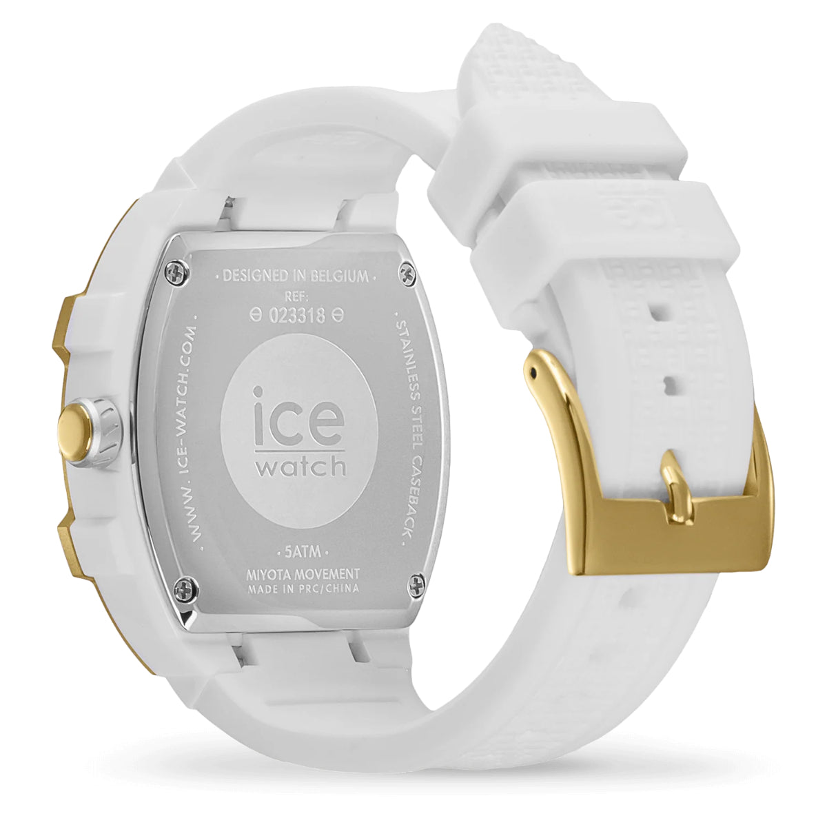 ICE Boliday Quartz White Gold Dial Silicone Strap Watch 023318