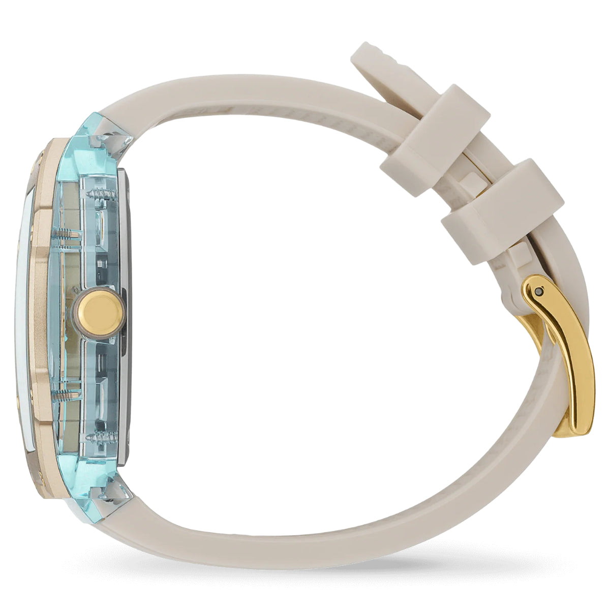 ICE Boliday Quartz Almond Skin Beige Dial Silicone Strap Watch 023321