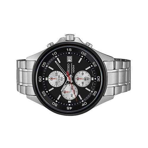 Seiko Silberne Edelstahl Chronograph Datum Silbernes Zifferblatt Herren Uhr SKS483P1