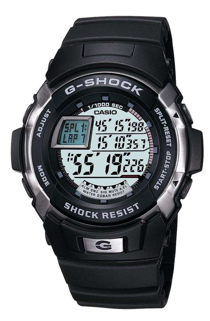 Casio G-Shock Black Silver Men's Alarm Chronograph Watch G-7700-1ER - WatchNation