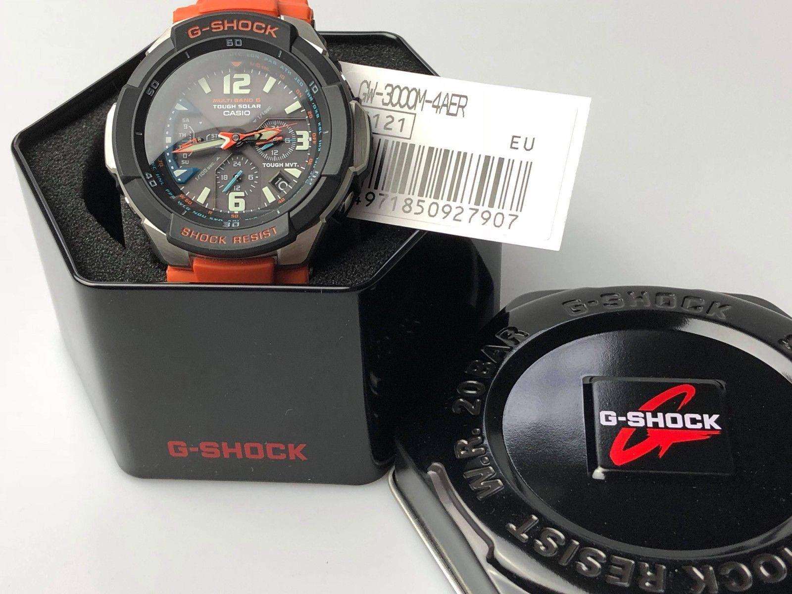 Casio G-Shock Master of G Gravitydefier Orange Strap Men’s Alarm Chronograph GW-3000M-4AER - WatchNation