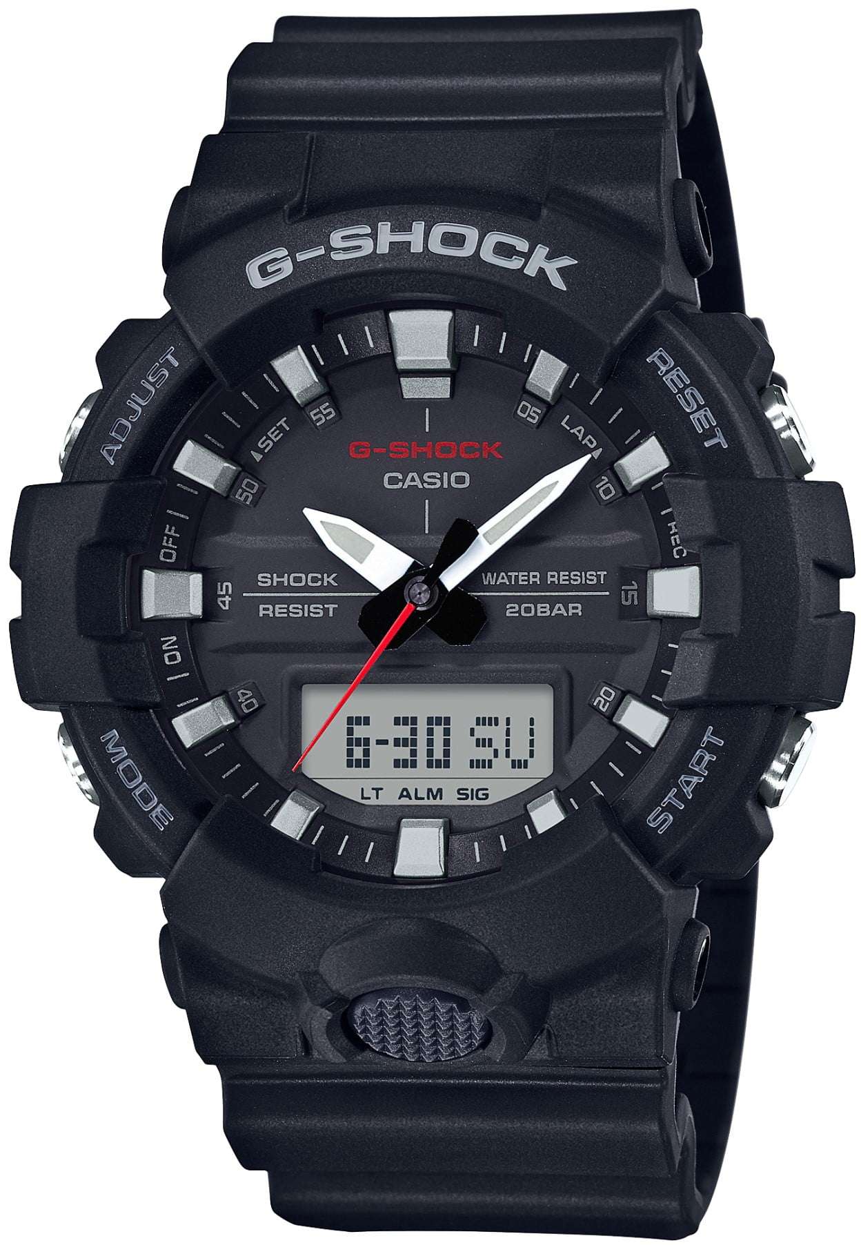 Casio G-Shock Schwarz Herren Alarm Chronograph GA-800-1AER