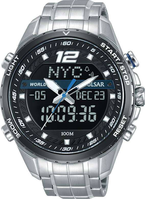 Pulsar silbernes Edelstahlarmband Herren Uhr pz4027x1