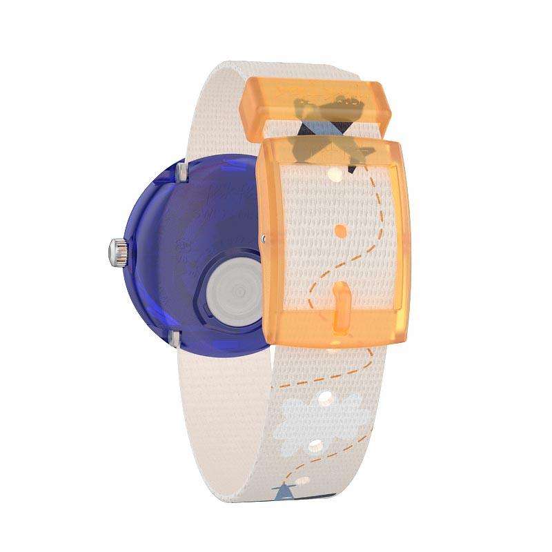 Flik Flak Loopiloop Brauner Flugzeugbedruckter Armband Kinderuhr FBNP122