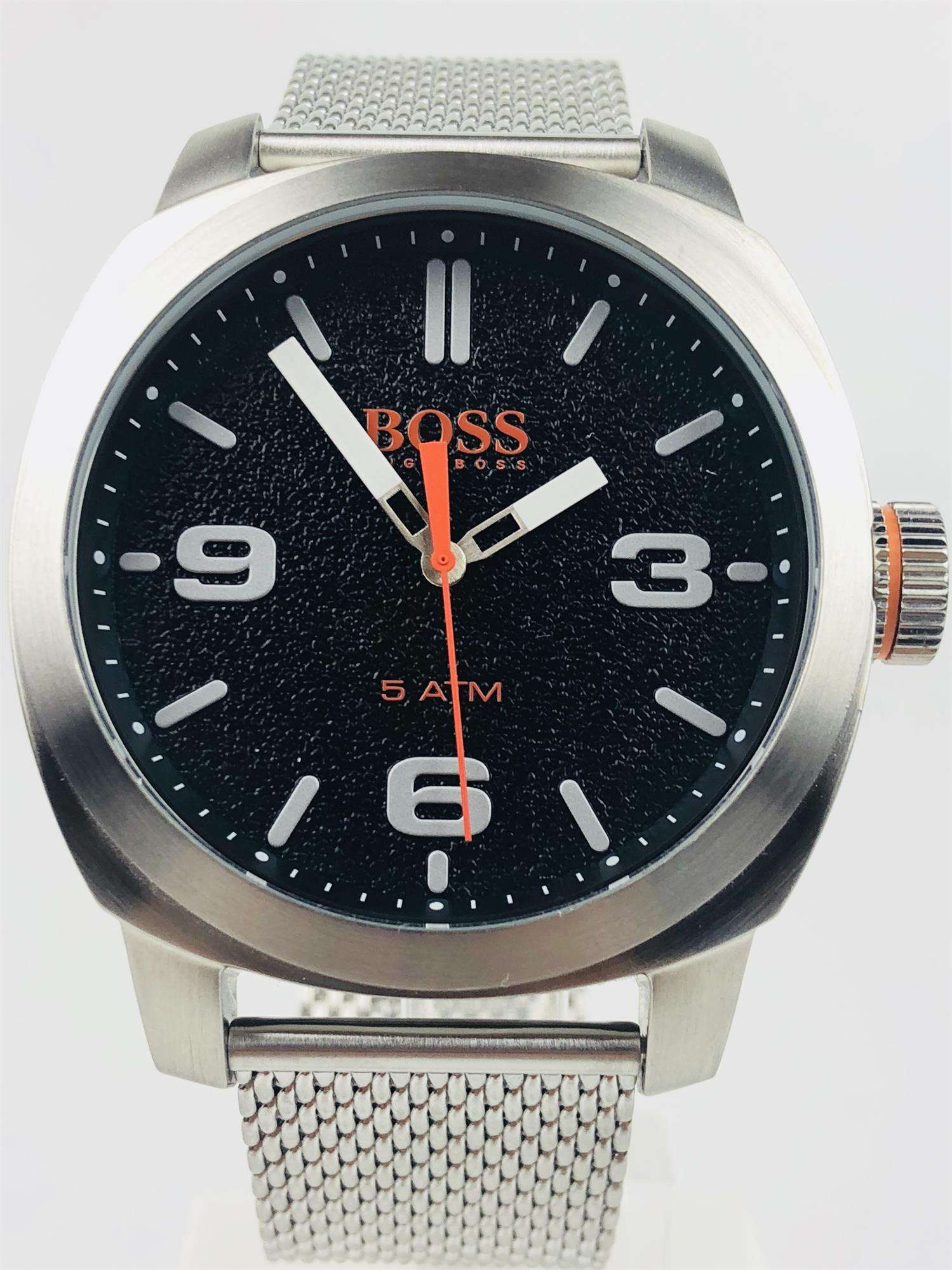 The Watch: Hugo Boss Orange Cape Town Stainless Steel Mesh Strap Stainless Steel Case Men’s Watch 1550013In a homage to the mountainous city from which it takes its name, this Hugo Boss Orange Cape Town Stainless Steel Men’s Watch (1550013) features a confident stainless steel mesh bracelet and case, with a sleek and contemporary dial design ensuring this sense of adventure is underpinned by the Hugo Boss design ethos.&nbsp;Key Features:Quartz MovementBlack DialStainless Steel Mesh BraceletWater Resistant t