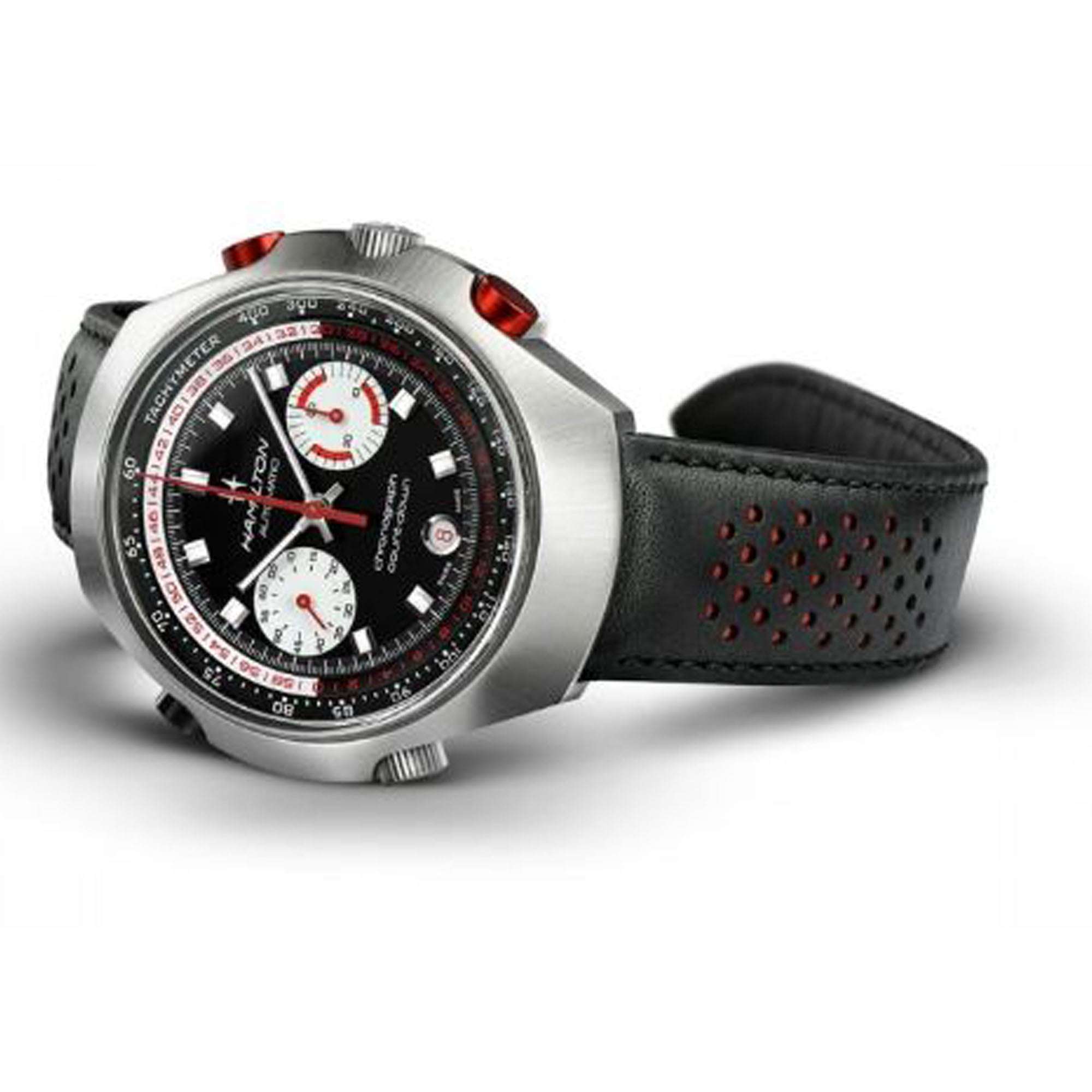 Hamilton American Classic 48mm Chrono-Matic 50 Limited Edition Schwarzes Zifferblatt Leder Herren Automatik Uhr H51616731