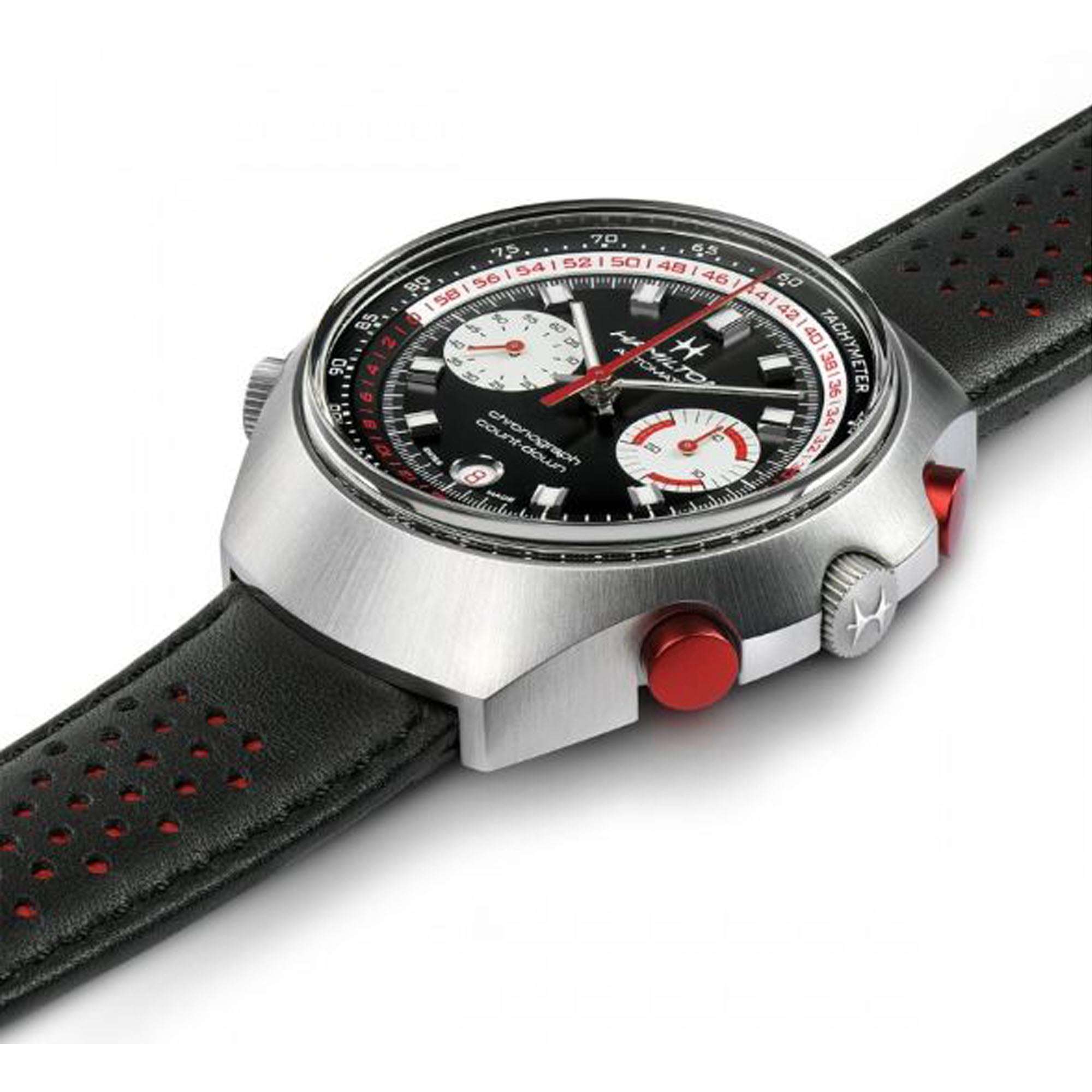 Hamilton American Classic 48mm Chrono-Matic 50 Limited Edition Schwarzes Zifferblatt Leder Herren Automatik Uhr H51616731