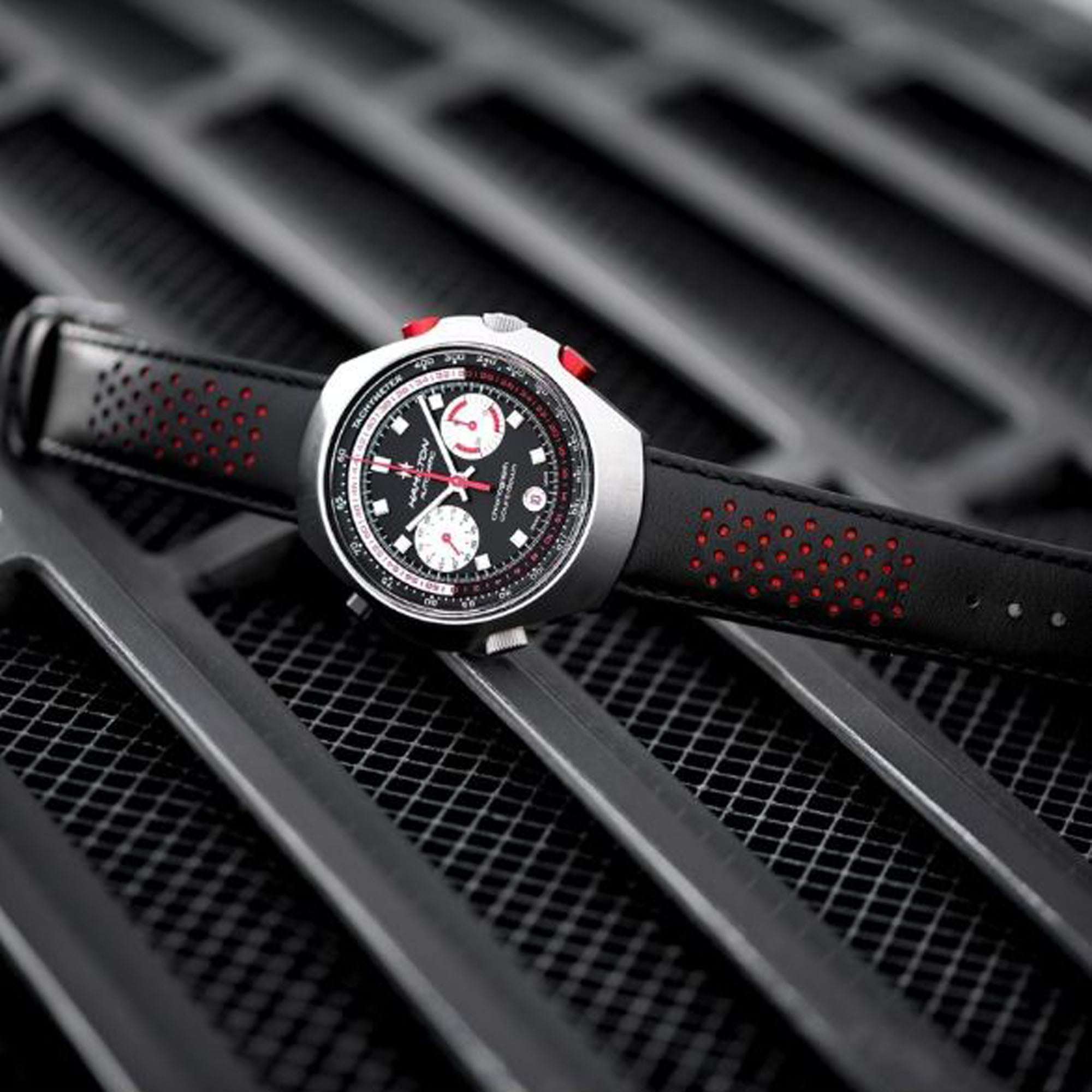 Hamilton American Classic 48mm Chrono-Matic 50 Limited Edition Schwarzes Zifferblatt Leder Herren Automatik Uhr H51616731