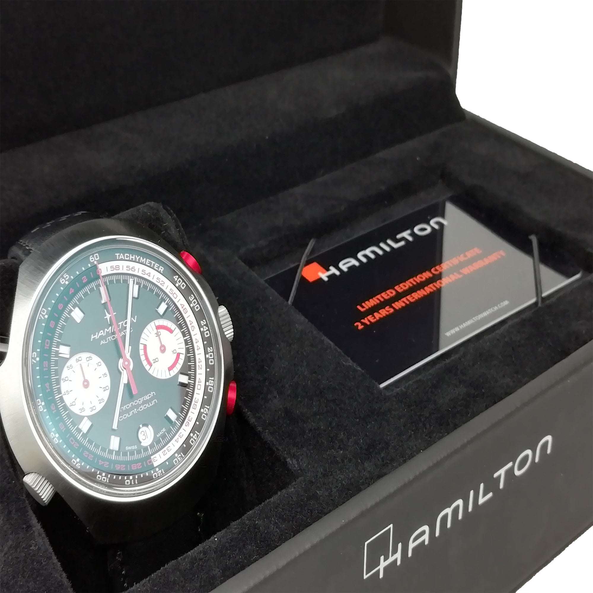 Hamilton American Classic 48mm Chrono-Matic 50 Limited Edition Schwarzes Zifferblatt Leder Herren Automatik Uhr H51616731