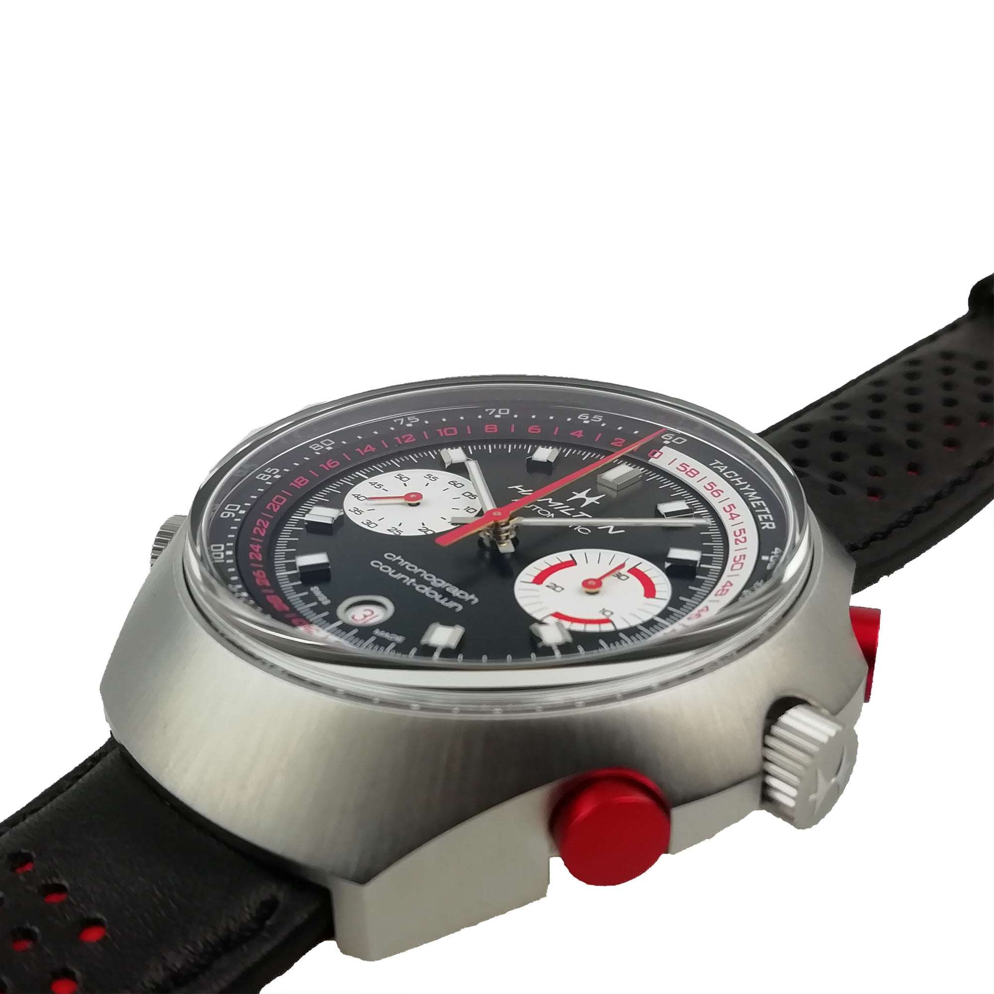 Hamilton American Classic 48mm Chrono-Matic 50 Limited Edition Schwarzes Zifferblatt Leder Herren Automatik Uhr H51616731