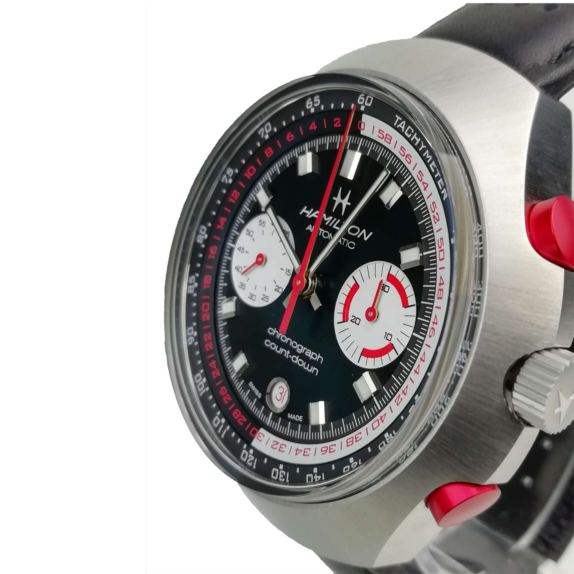 Hamilton American Classic 48mm Chrono-Matic 50 Limited Edition Schwarzes Zifferblatt Leder Herren Automatik Uhr H51616731