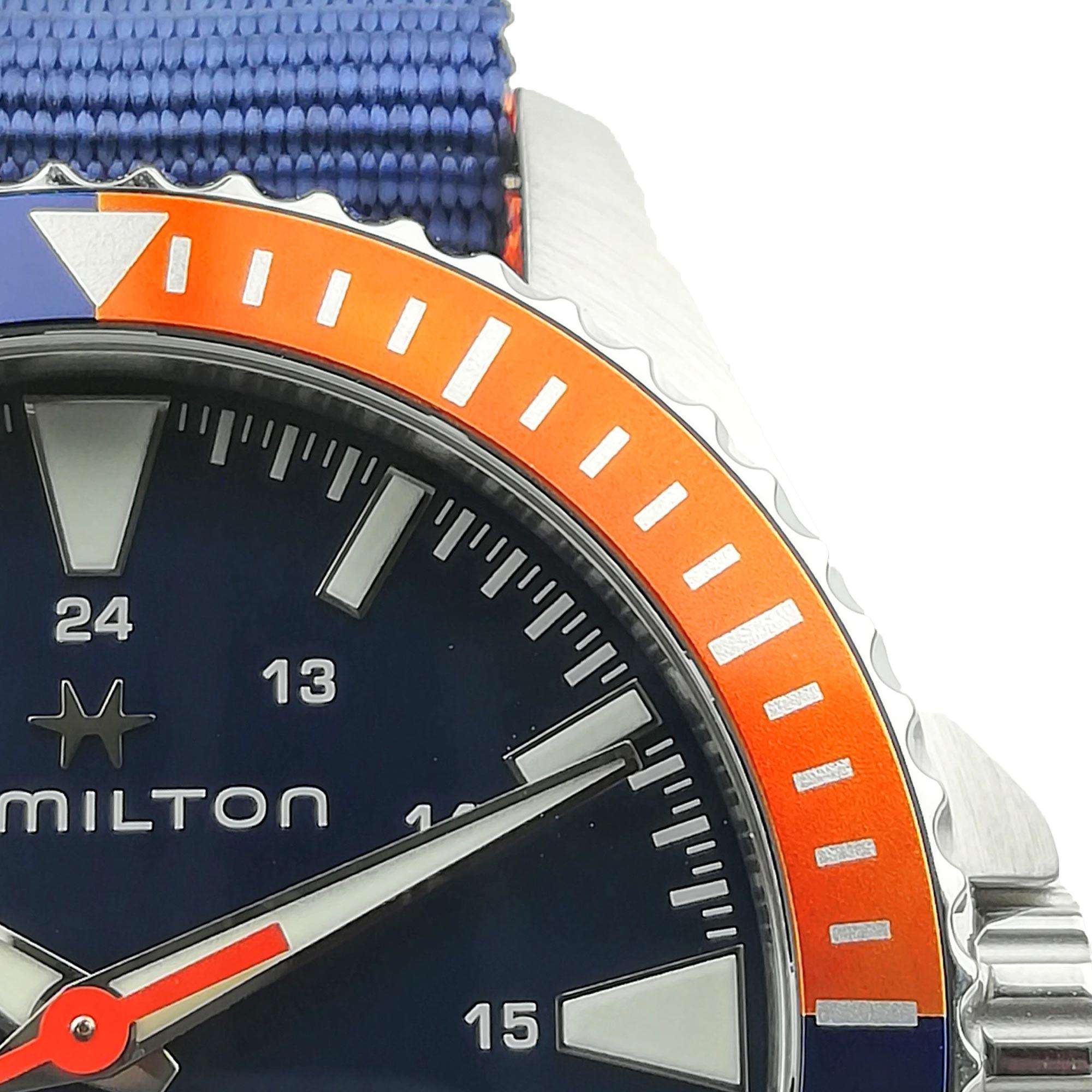 Hamilton Khaki Navy 40mm Blue Dial NATO Mens Automatic Watch H82365941