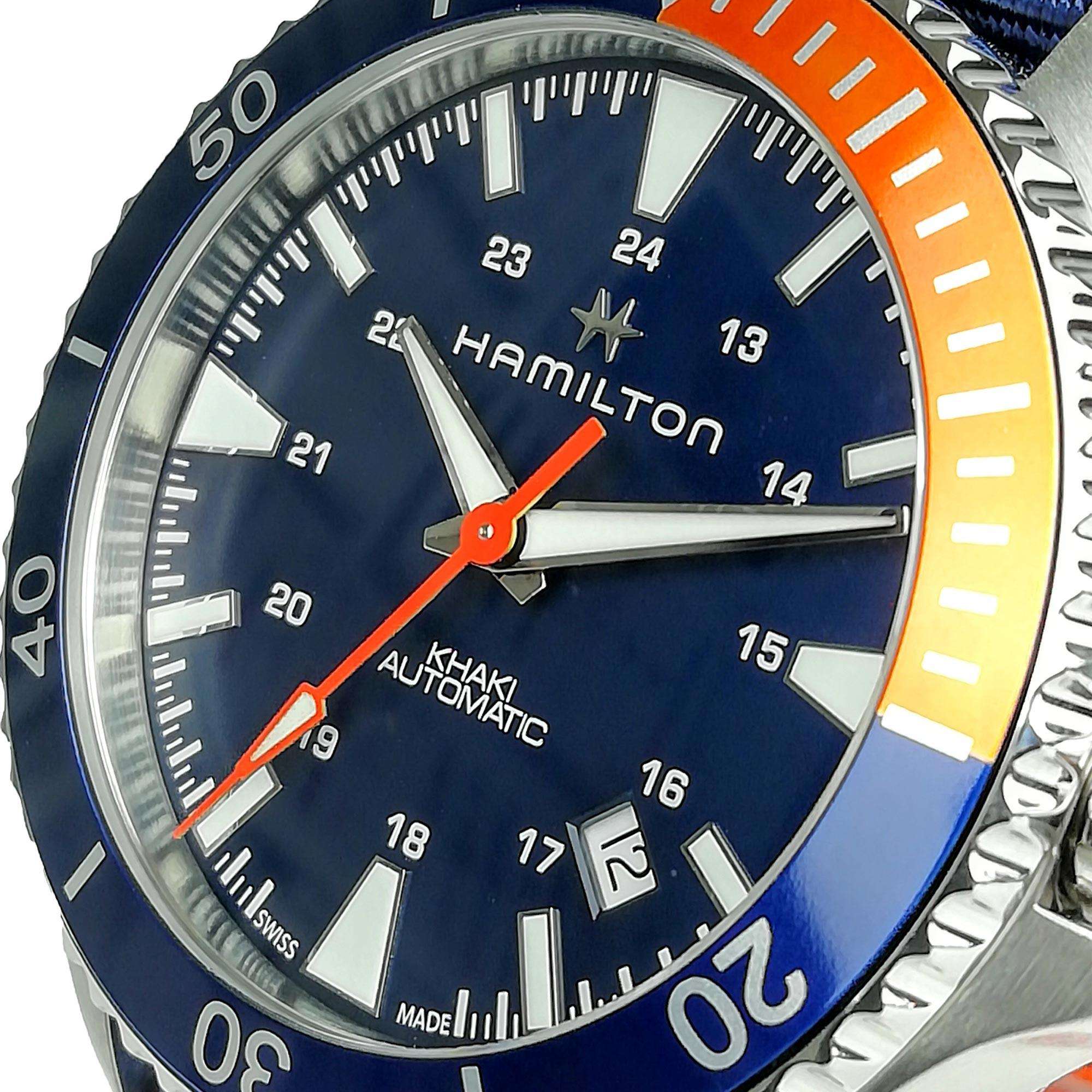 Hamilton Khaki Navy 40mm Blue Dial NATO Mens Automatic Watch H82365941