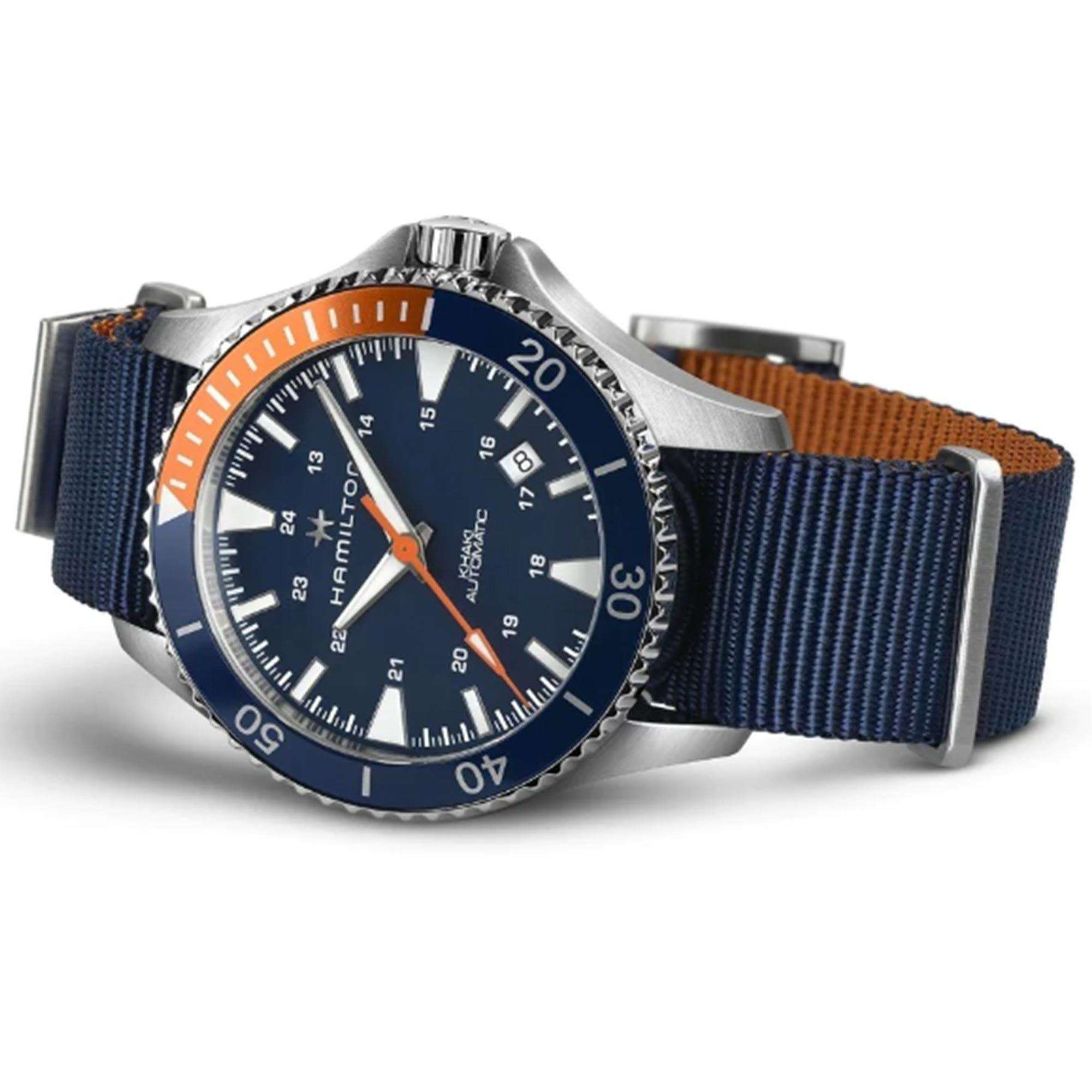 Hamilton Khaki Navy 40mm Blue Dial NATO Mens Automatic Watch H82365941