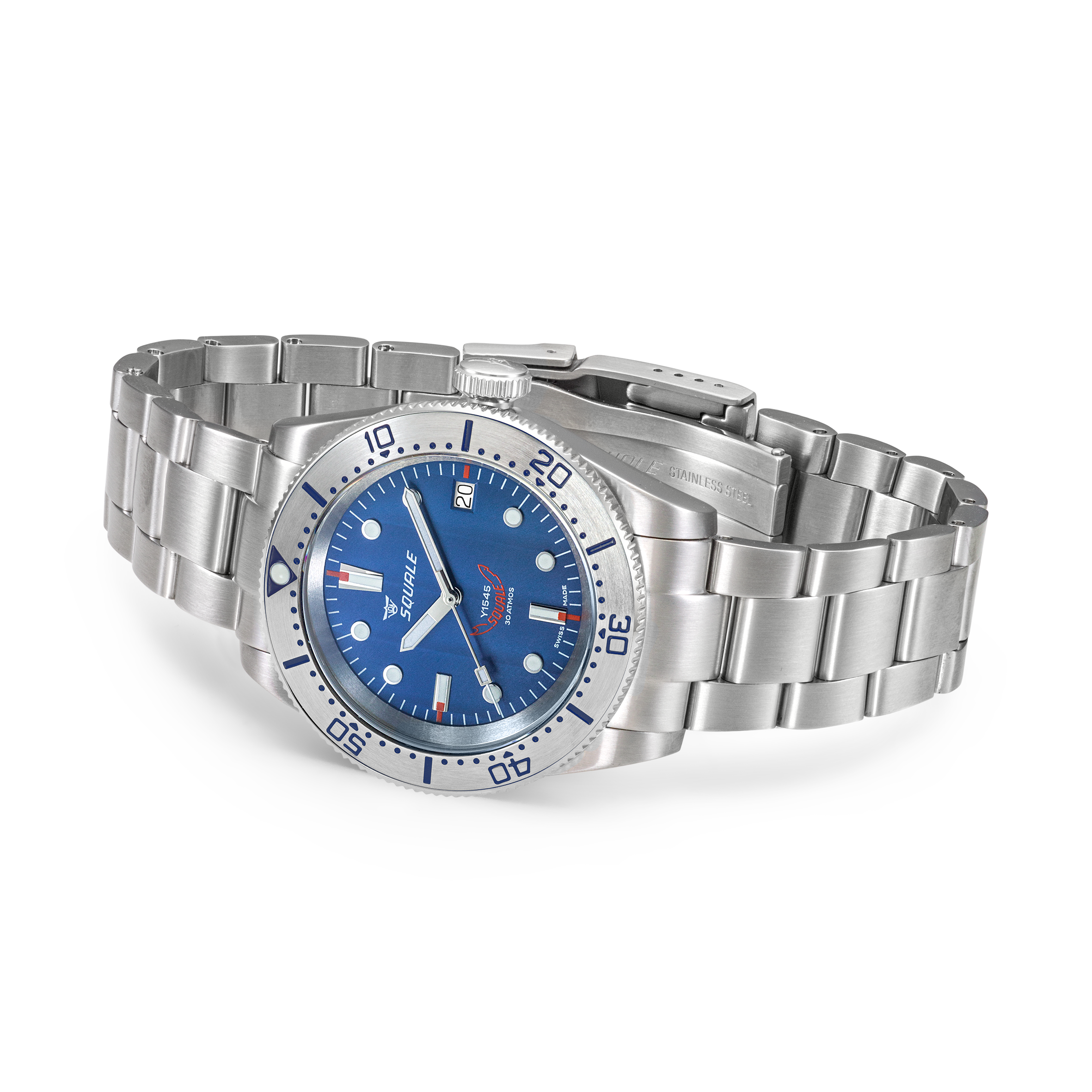 Squale 1545 Automatik Blaues Zifferblatt Edelstahlarmband Herren Uhr 1545SSBLC.AC