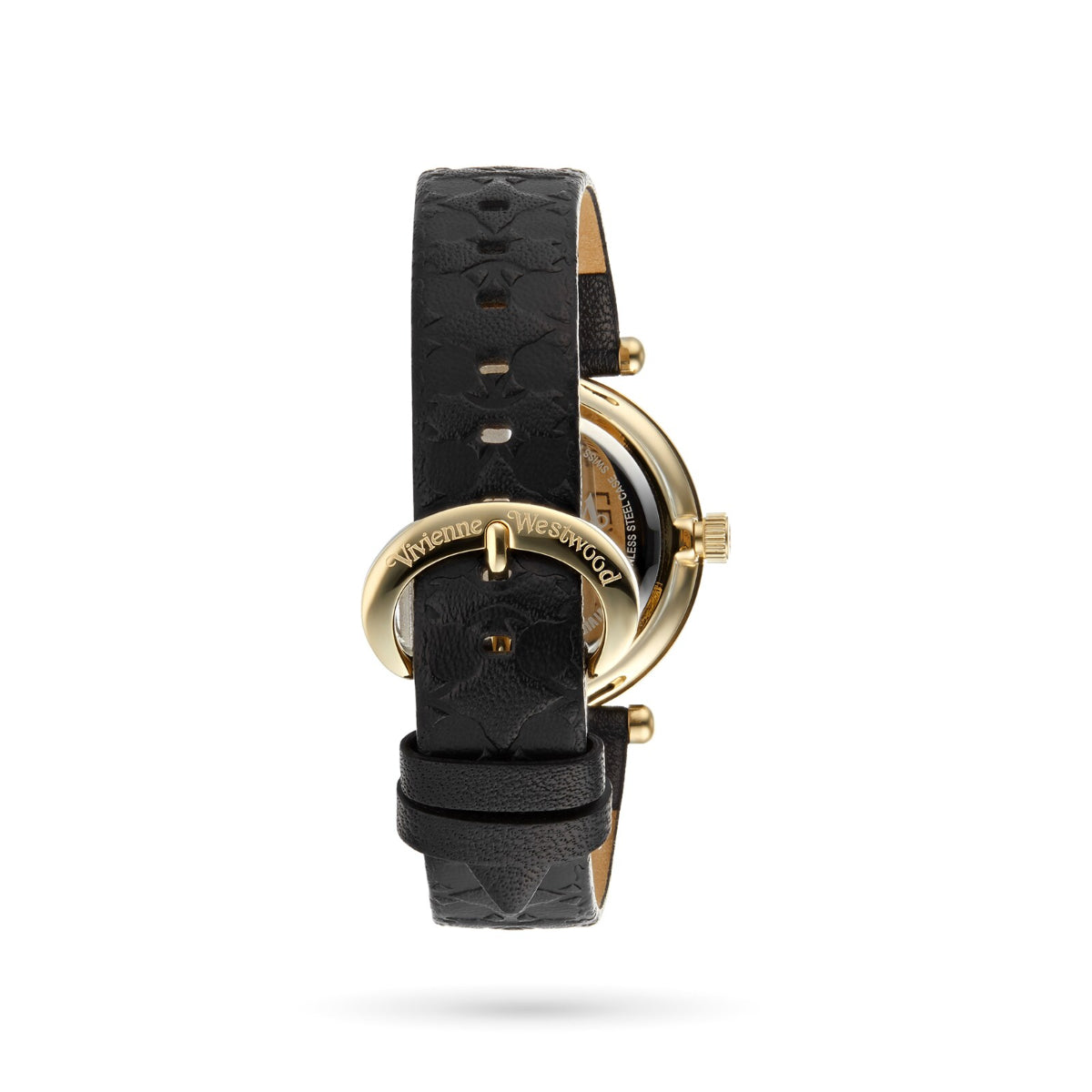 Vivienne Westwood Orb II Schwarzes Zifferblatt Lederarmband Damenuhr VV006BKGD