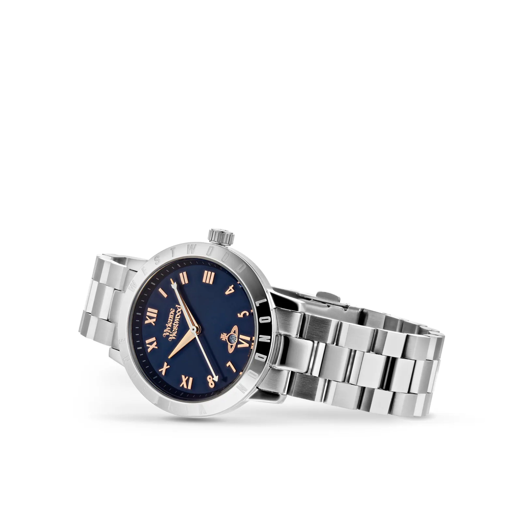Vivienne Westwood Bloomsbury Blue Dial Steel Strap Women's Watch VV152NVSL