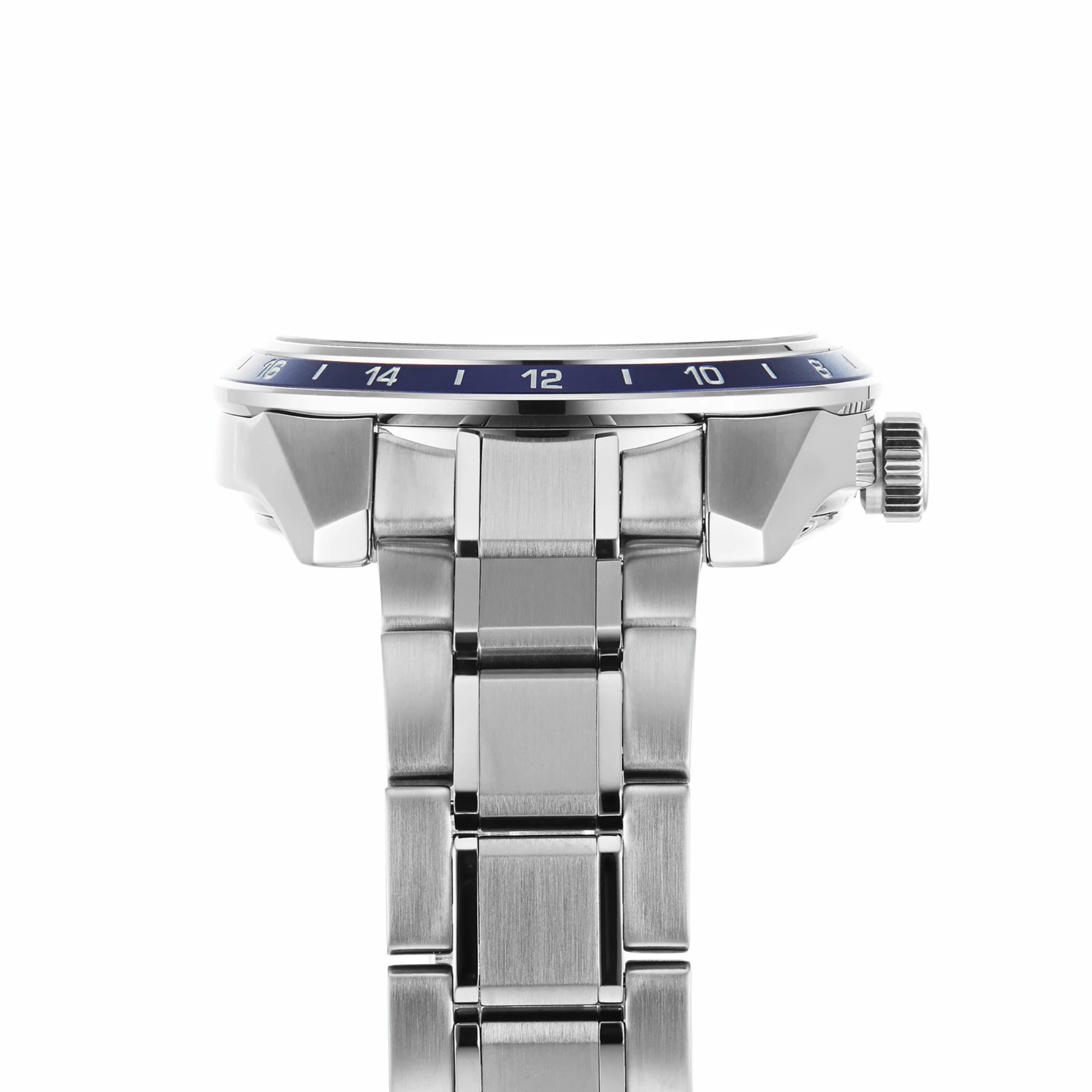 Seiko Presage Sharp Edged Series GMT Zero Halliburton Automatik Weißes Zifferblatt Edelstahlarmband Herren Uhr SPB269J1