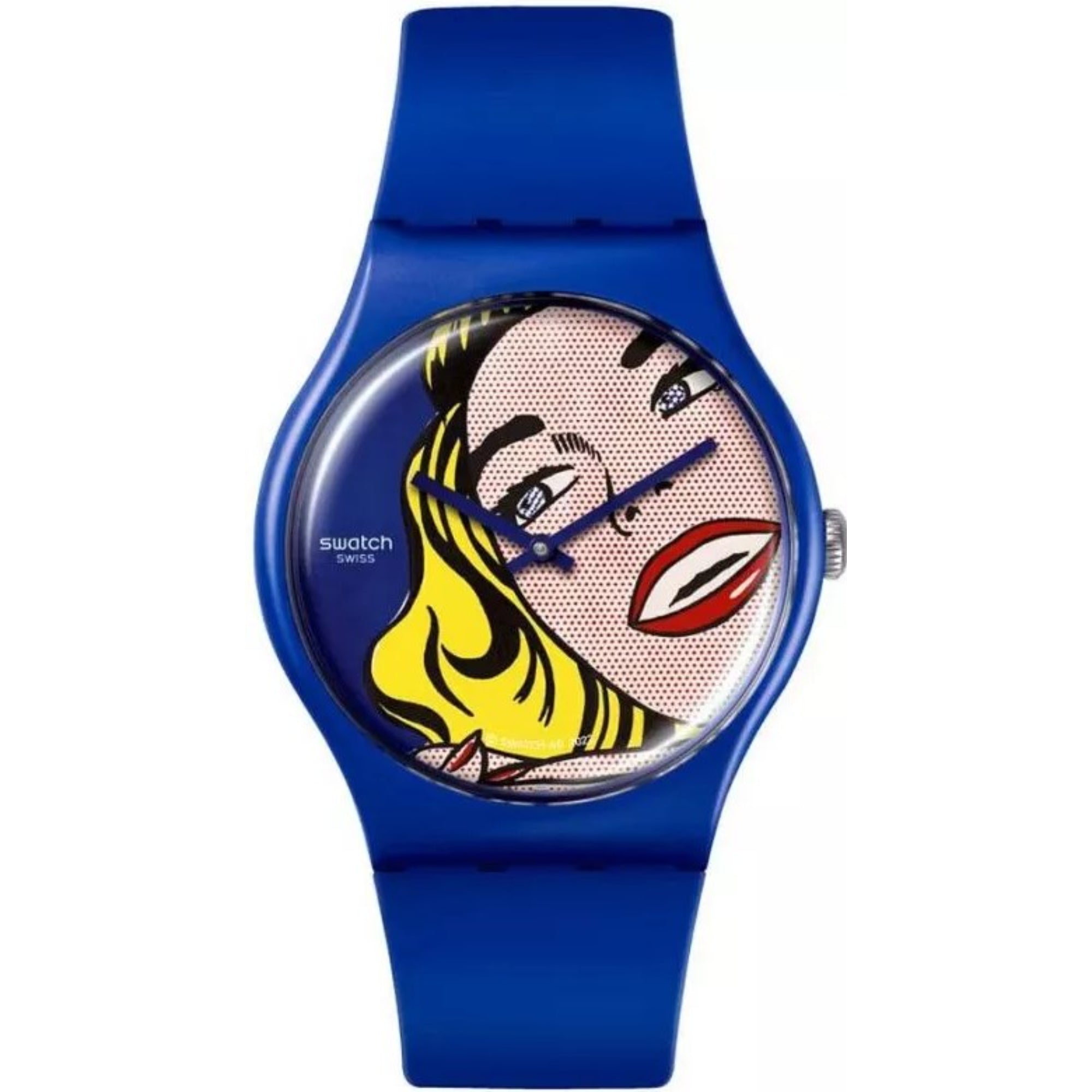 Swatch Art Journey Girl von Roy Lichtenstein Uhr mit blauem Silikonarmband SUOZ352