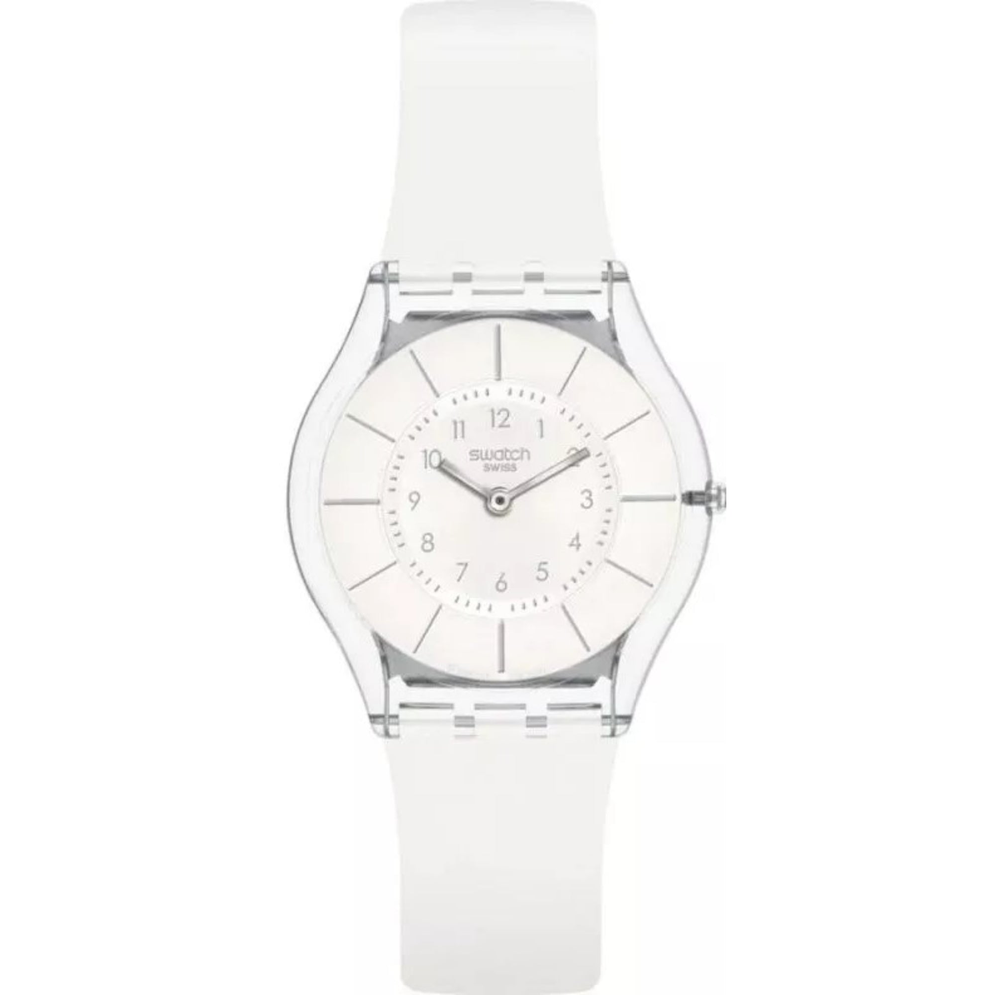 Swatch Lifestyle Weiß Klassik Quarz Weißes Zifferblatt Silikonarmband Unisex Uhr SS08K102-S14