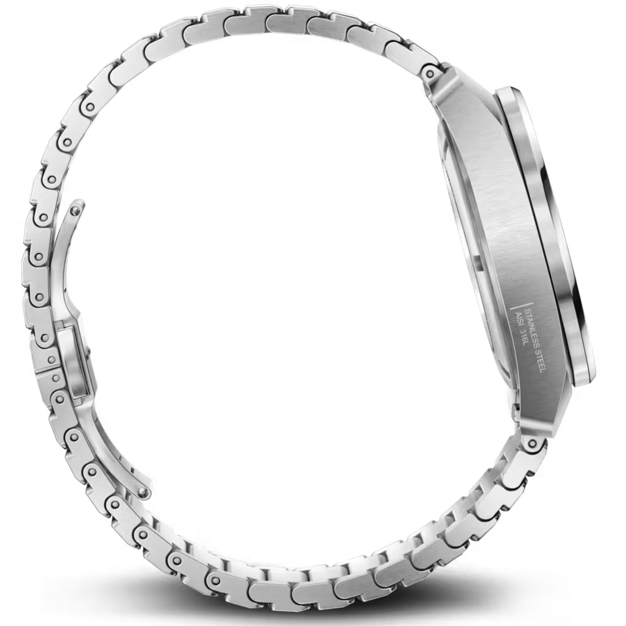 Victorinox 242059 stainless steel bracelet and deployant clasp detail   side profile 