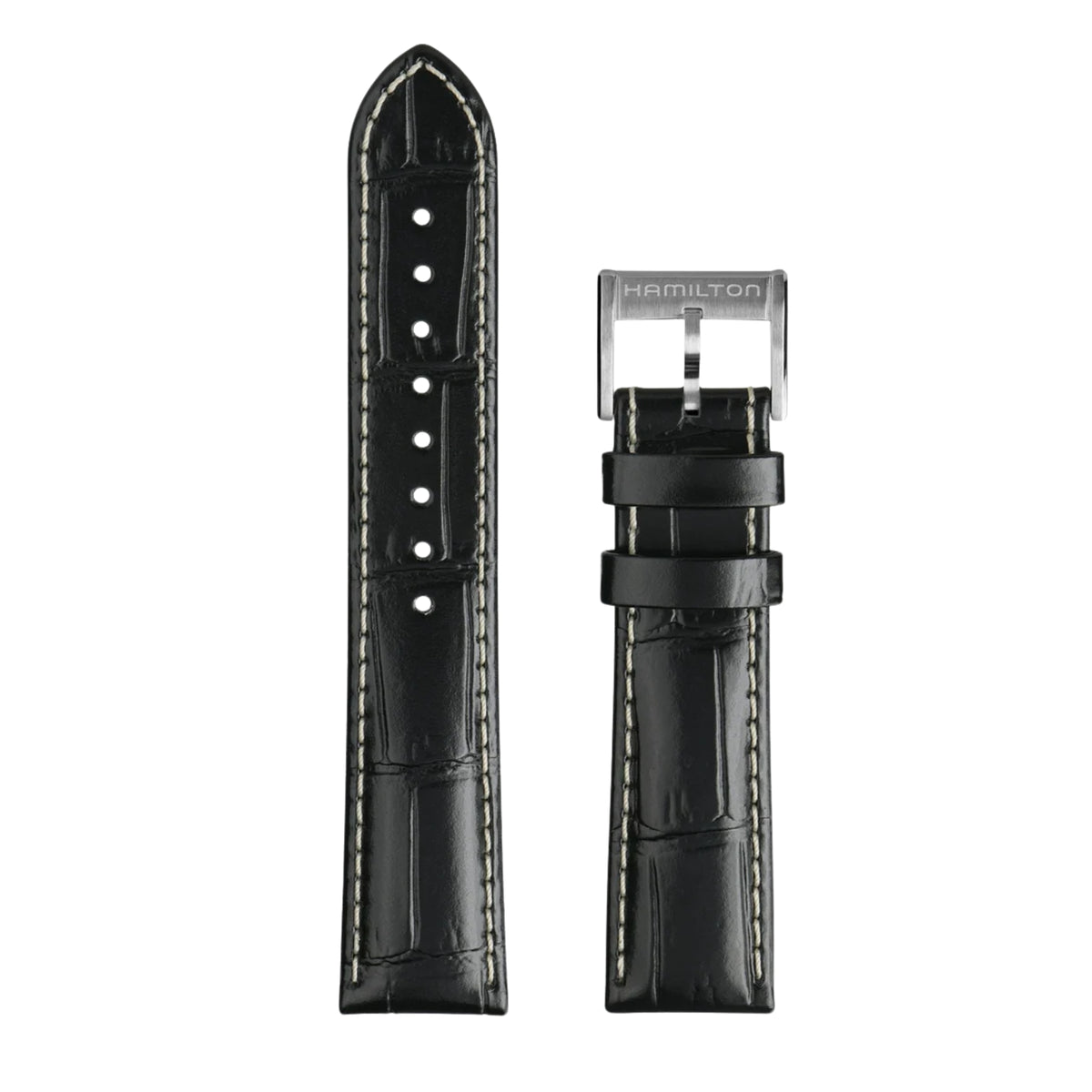 Hamilton Khaki Field Murph Black Leather Watch Strap H690000143