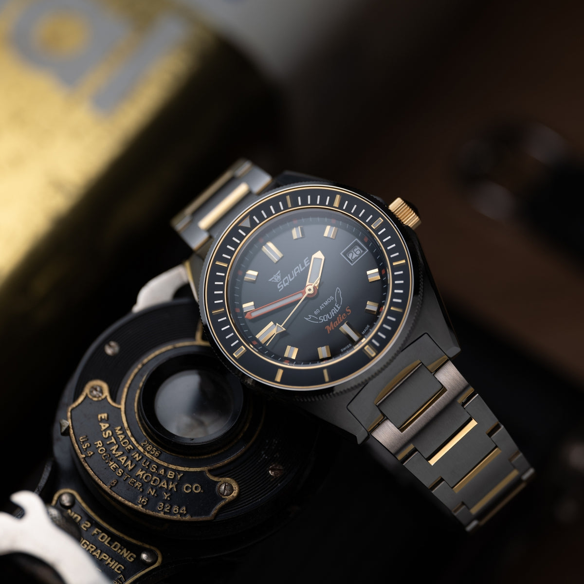 Squale Matic S 39.5mm Black Dial Steel Mens Automatic Watch MATICGBKBK.SSBI