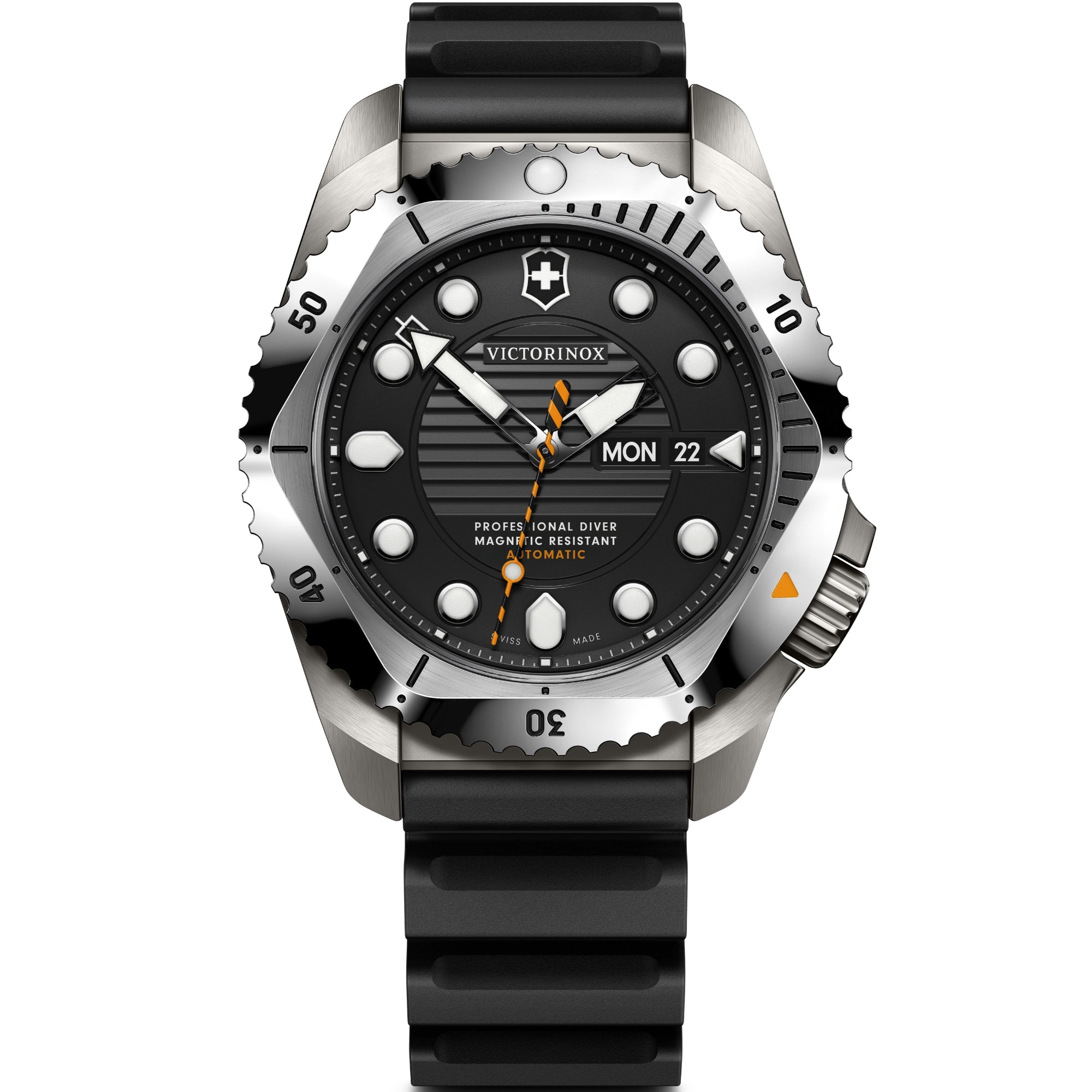 Victorinox Dive Pro 43mm Schwarzes Matt Zifferblatt Gummi Herren Automatik Uhr 242070