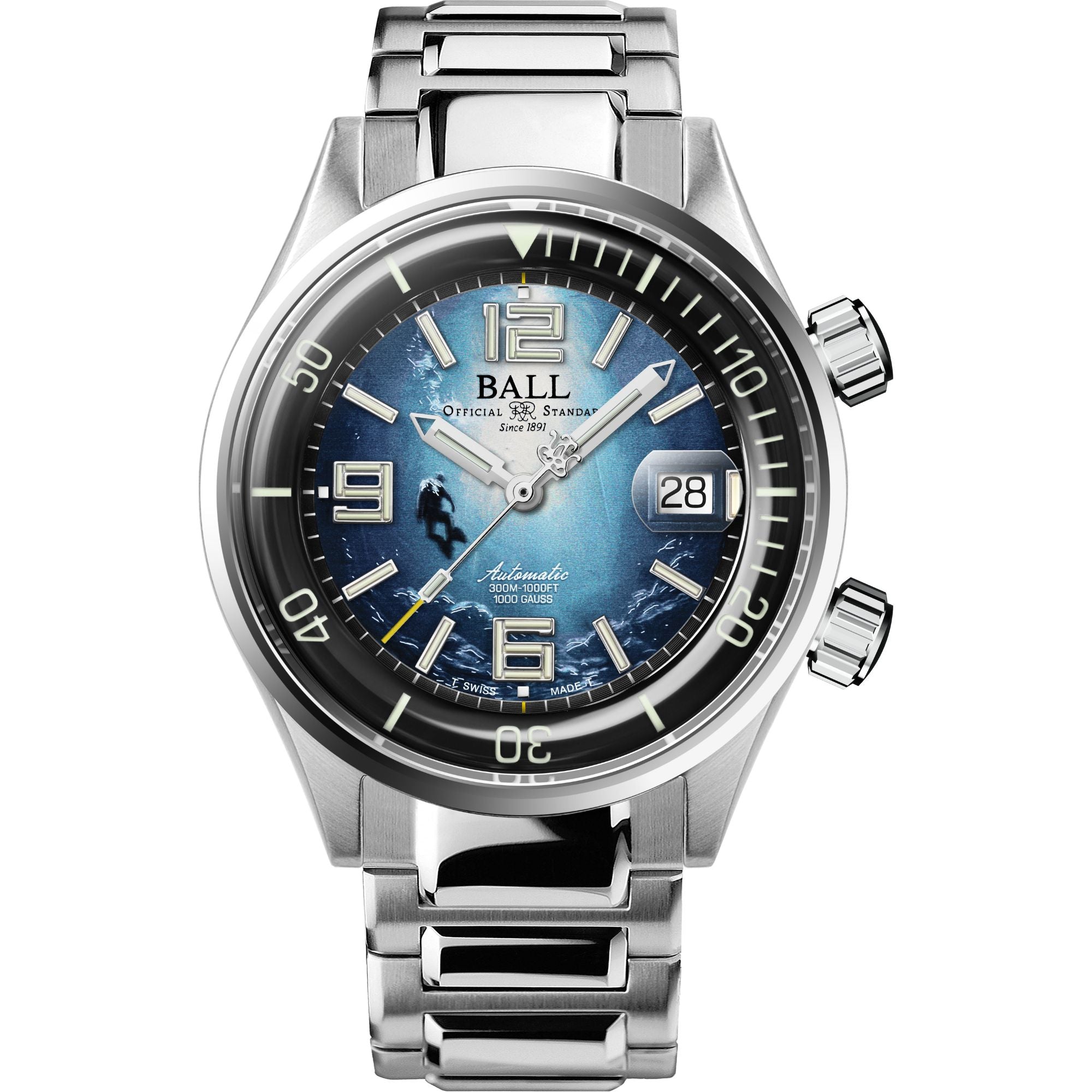 BALL Engineer Master II Diver Blaues Zifferblatt Stahlarmband Herren Taucheruhr DM2280A-S8-BE