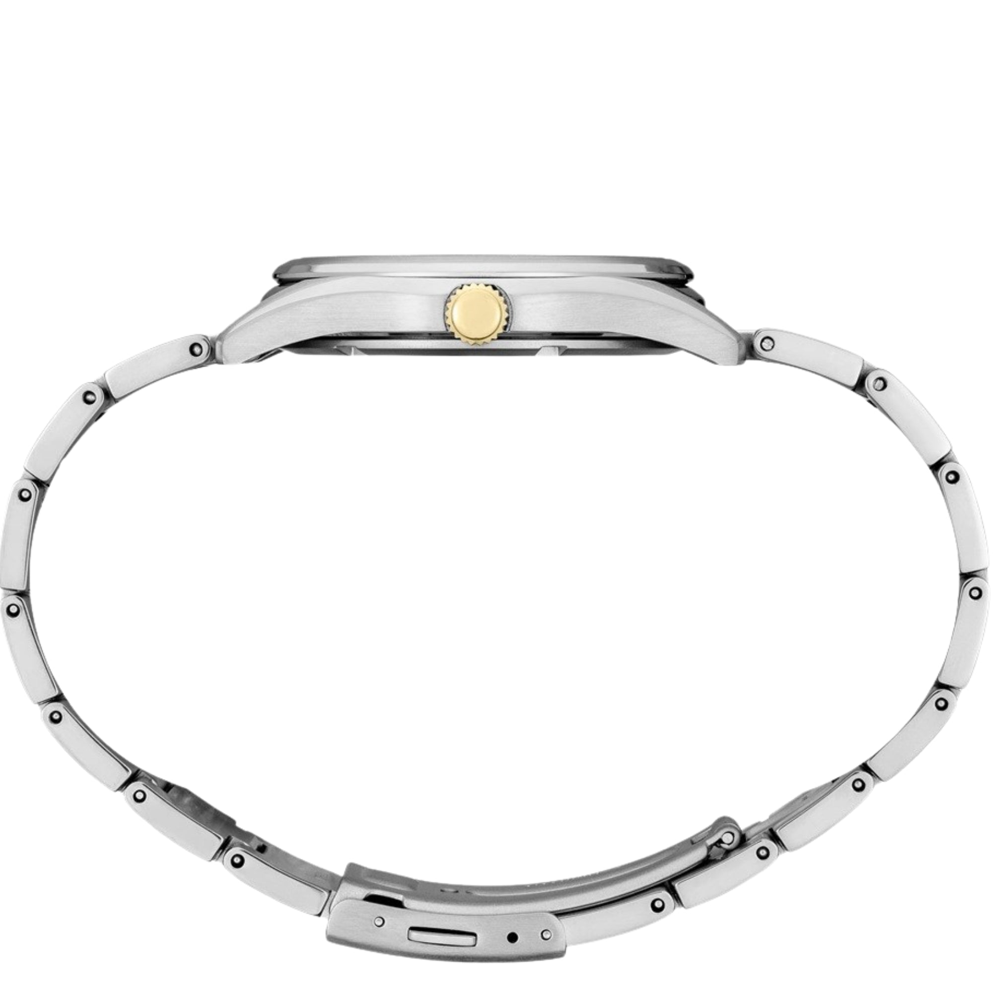 Seiko Essentials 40mm Grünes Zifferblatt Zwei-Ton Titan Herren Quarz Uhr SUR377P1