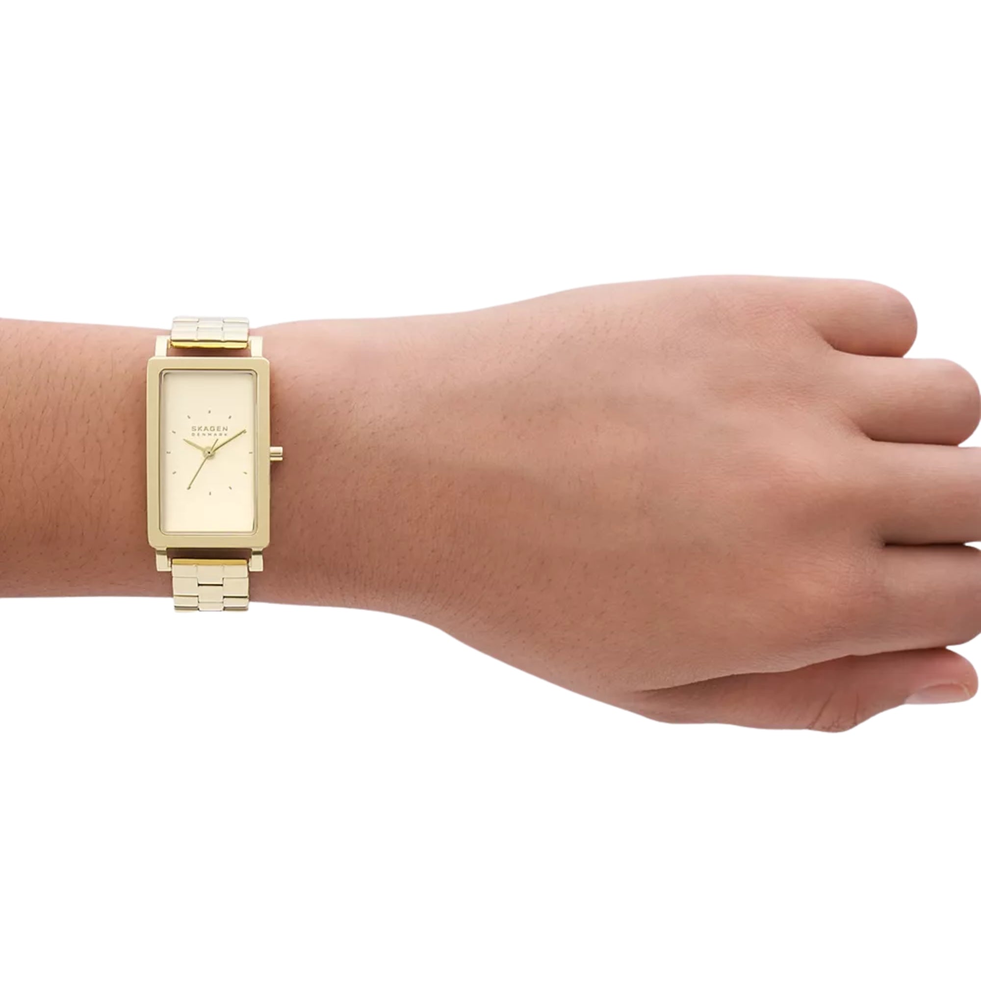 Skagen Hagen Lille 22mm Quarz-Armbanduhr für Damen mit goldenem Zifferblatt SKW3098