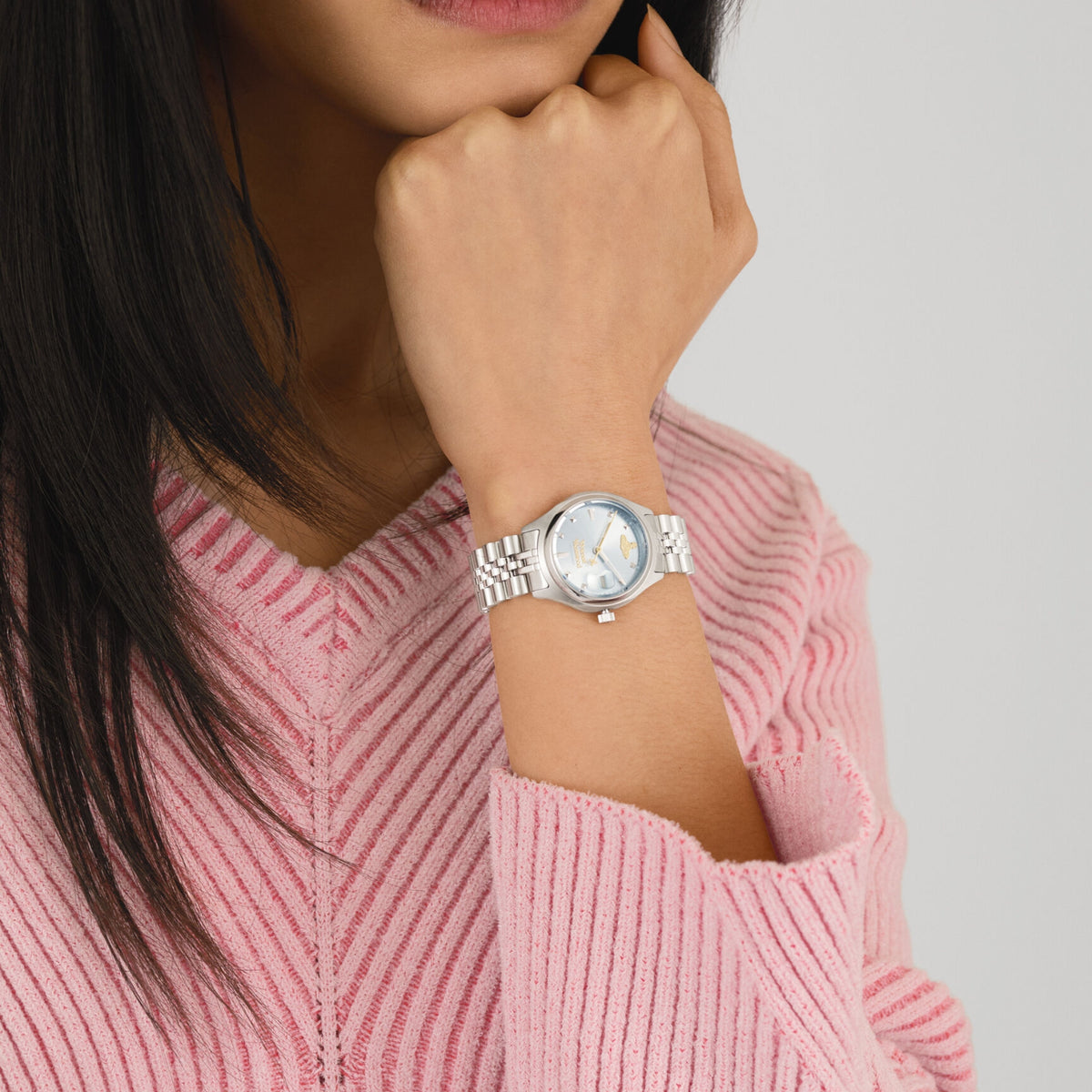 Vivienne Westwood Camberwell Quartz Blue Dial Stainless Steel Bracelet Ladies Watch VV261LBLSL