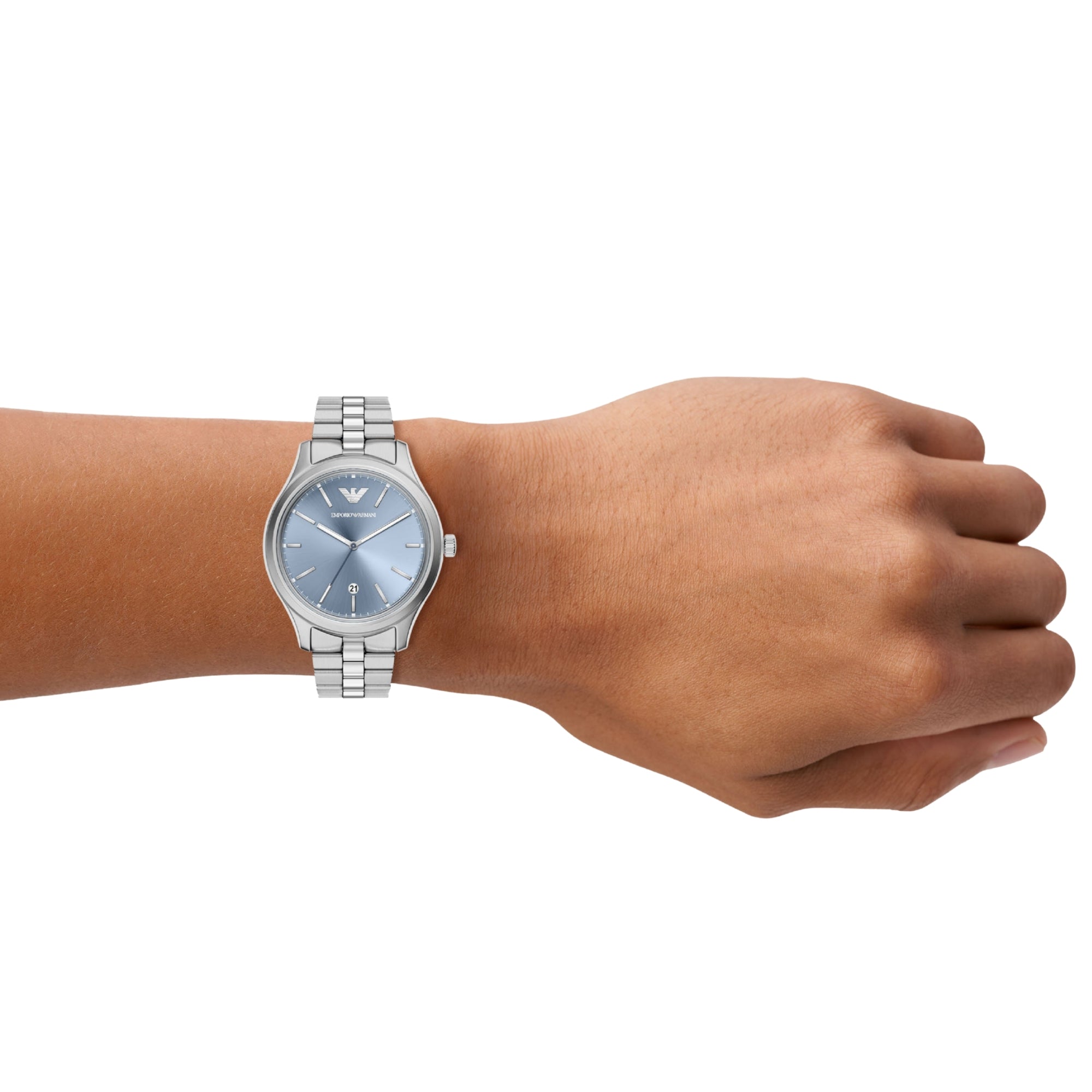 Emporio Armani Dario 41mm Blue Dial Steel Mens Quartz Watch AR11748