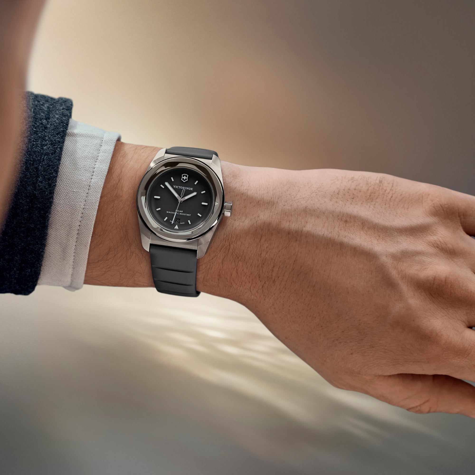 Victorinox Concept One Solar black dial 242054 quartz watch worn on wrist