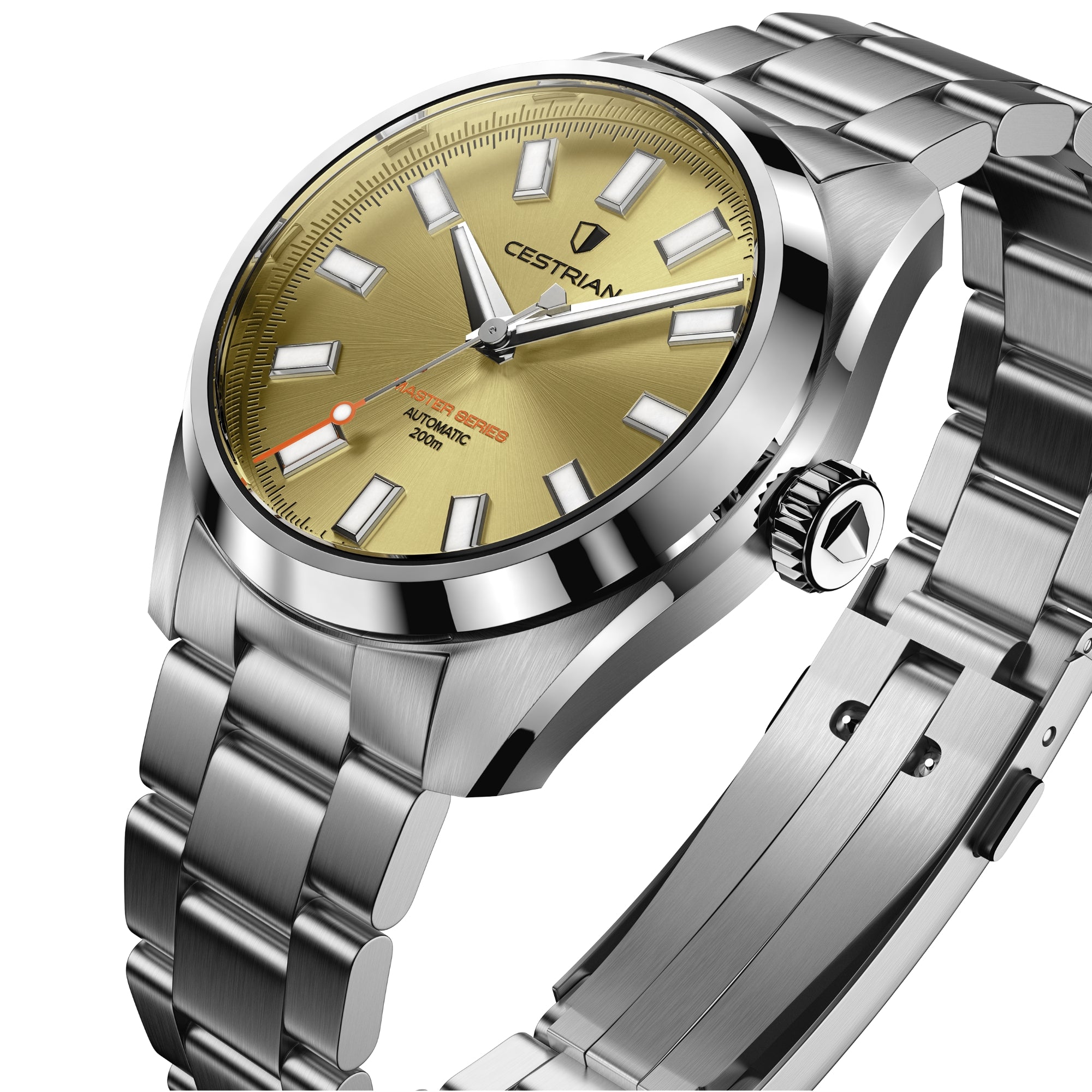 Cestrian Master Series V3 Champagne Dial Steel Bracelet Automatic Men's Watch CM-CH001