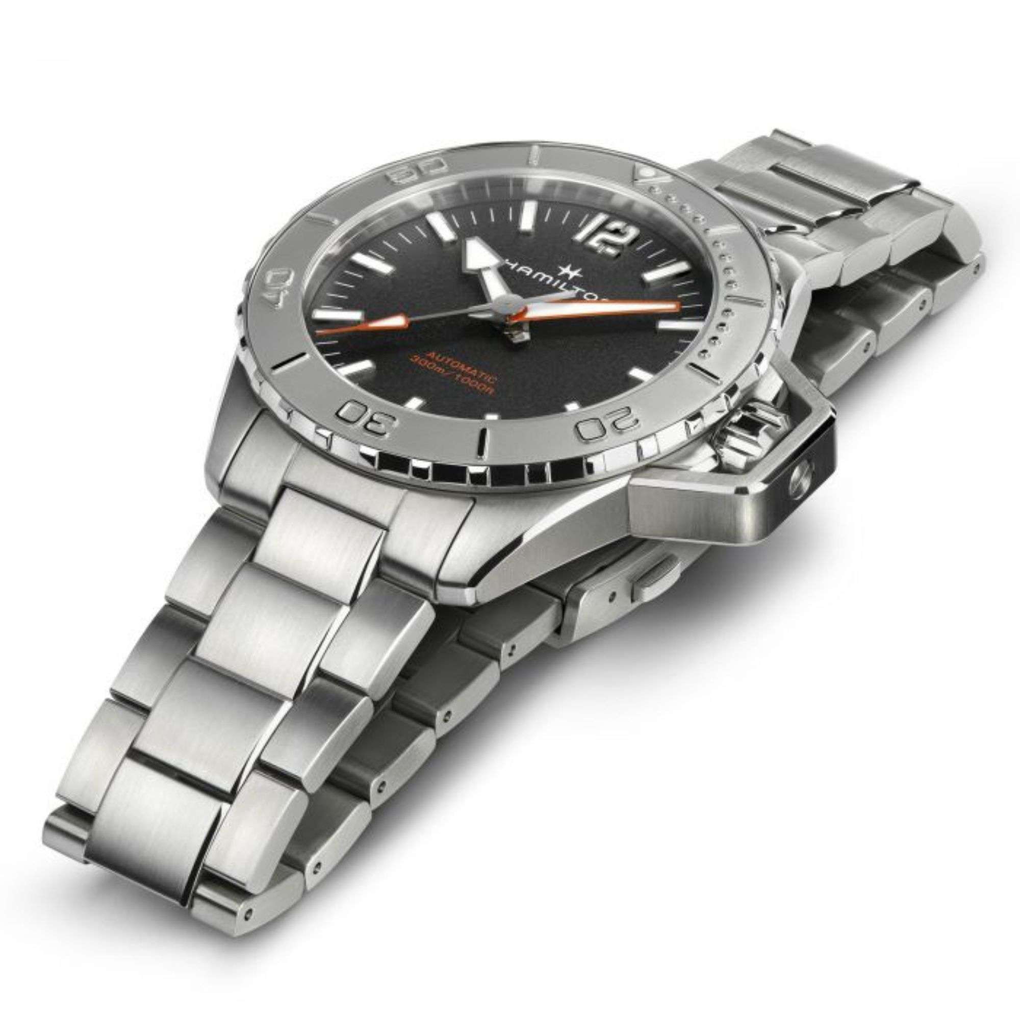 Hamilton Khaki Navy 46mm Schwarzes Zifferblatt Stahl Herren Automatik Uhr H77815130