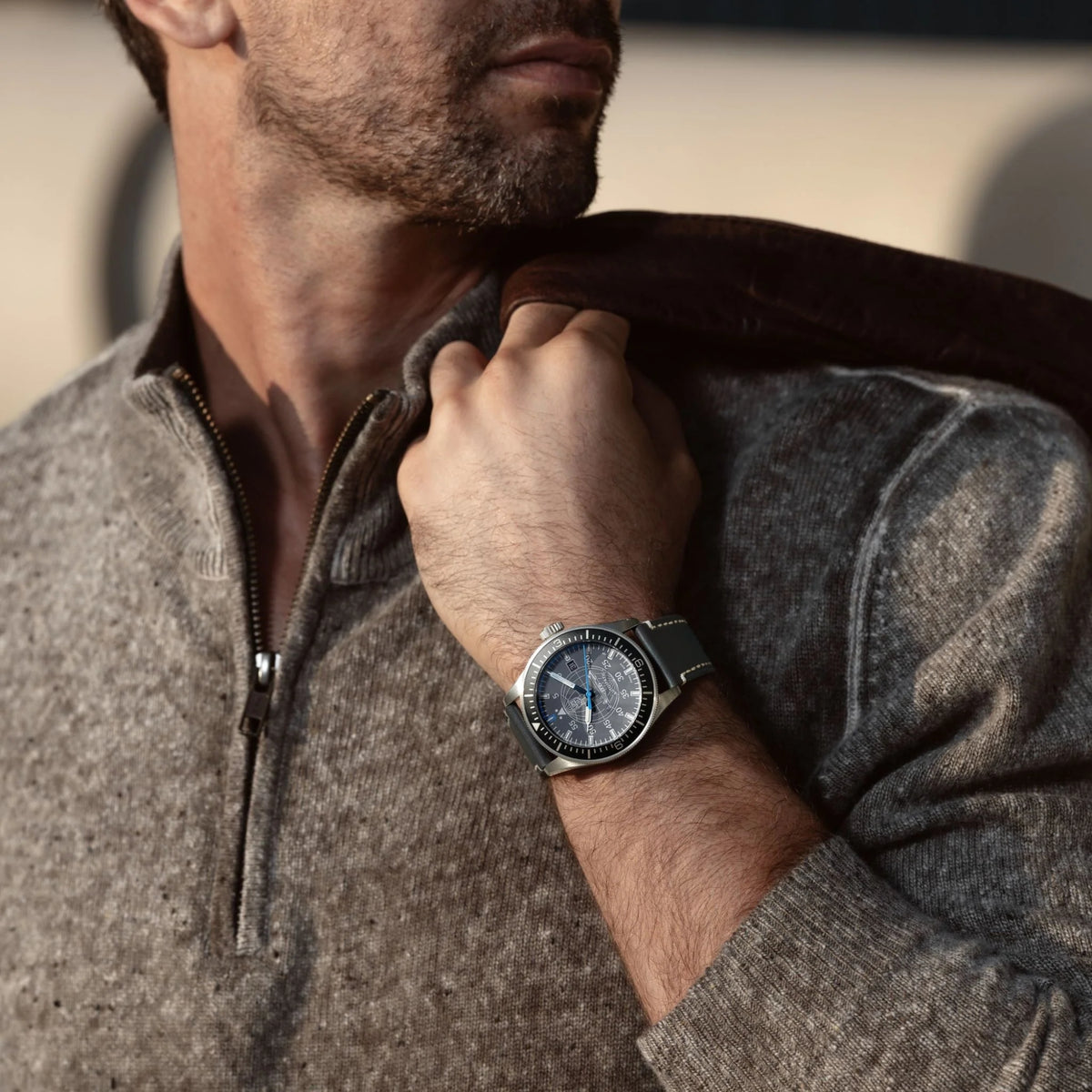 Luminox Air Constellation 42mm Orologio Automatico da Uomo con Quadrante Grigio e Cinturino in Pelle XA.9602