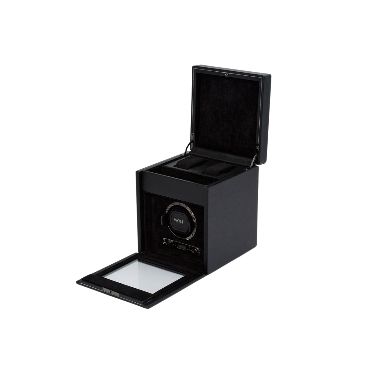 WOLF British Racing Black Single Watch Winder with Storage 792102