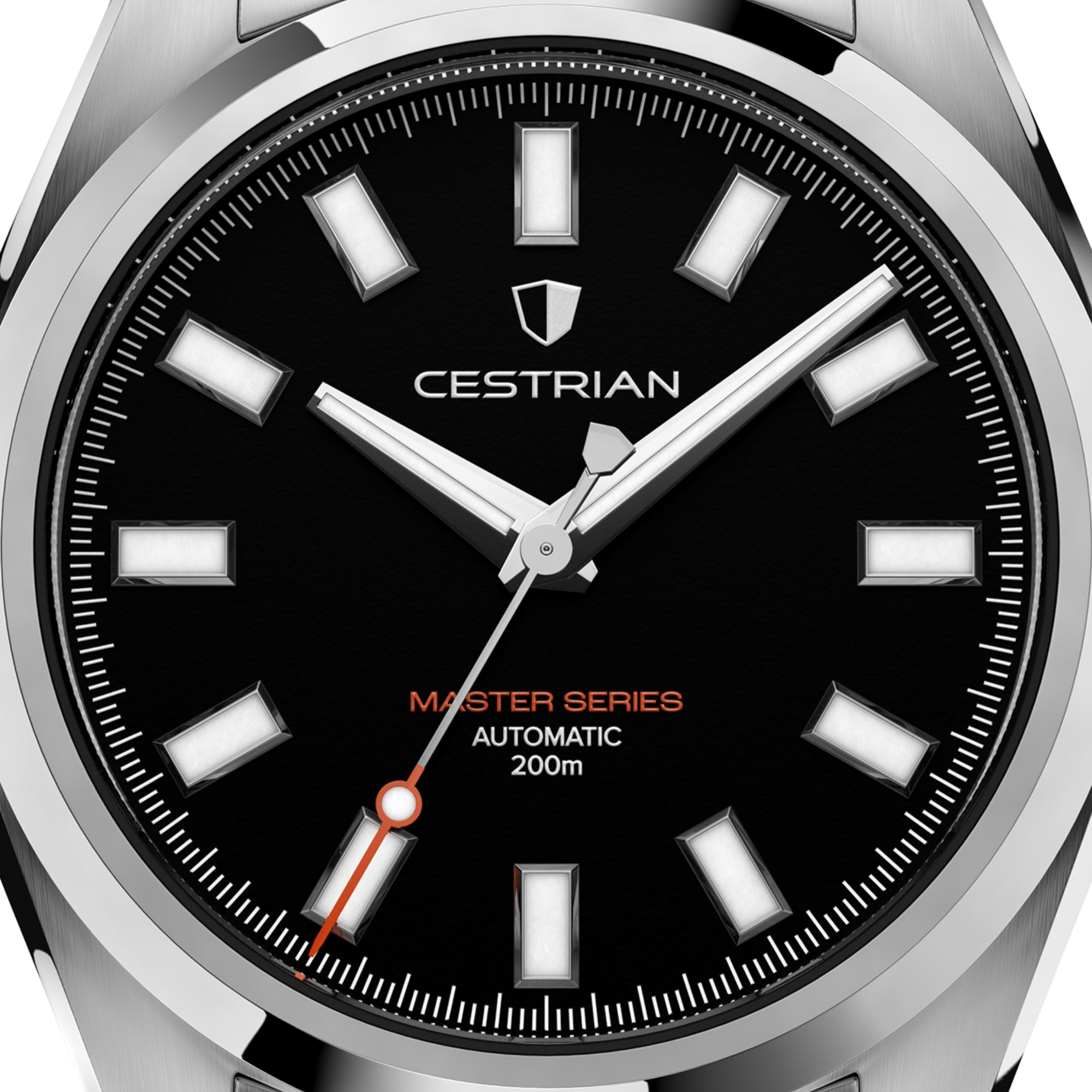Cestrian Master Series V3 Black Dial Steel Bracelet Automatic Men's Watch CM-BK001