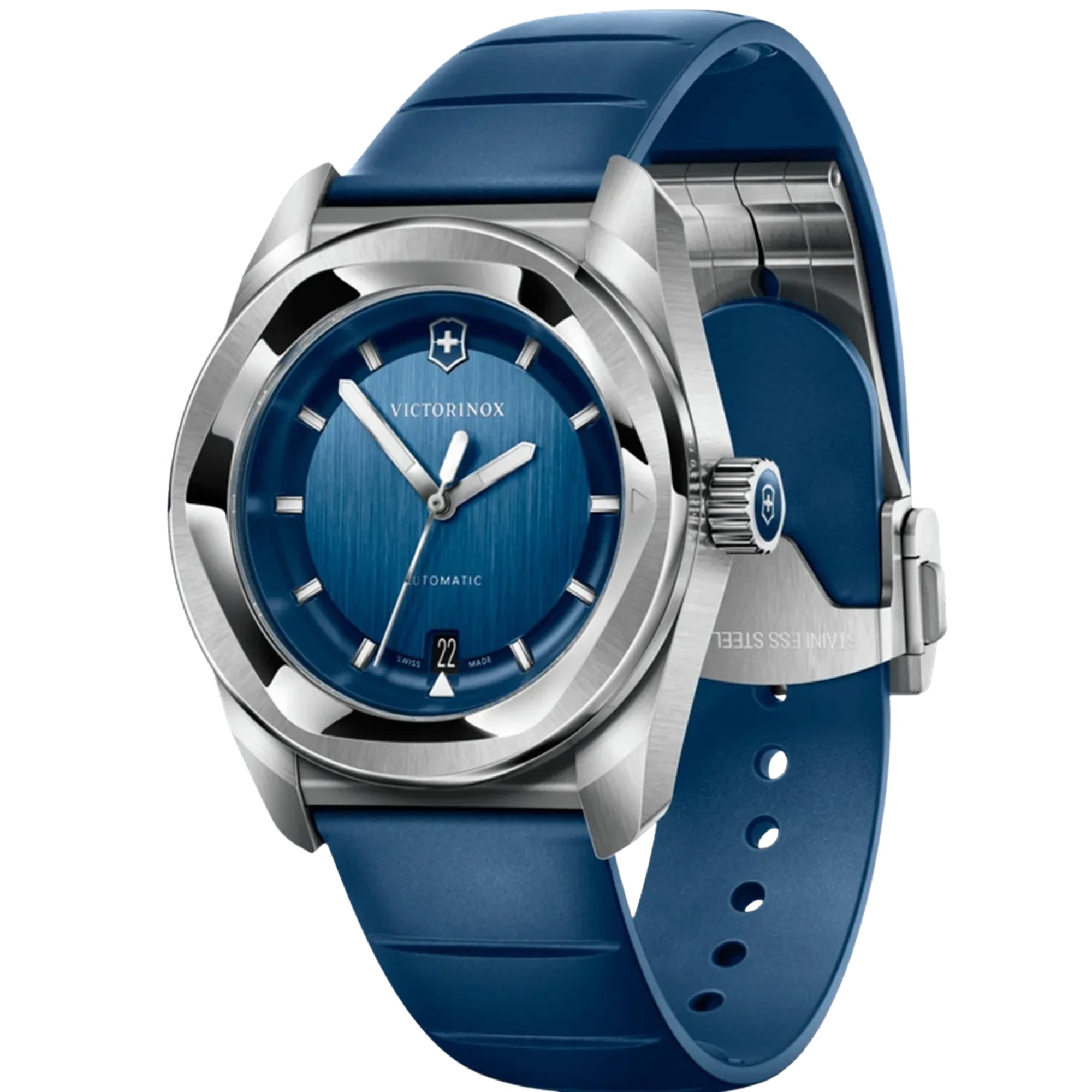 Victorinox Concept One 39mm Blue Dial Rubber Mens Automatic Watch 242056