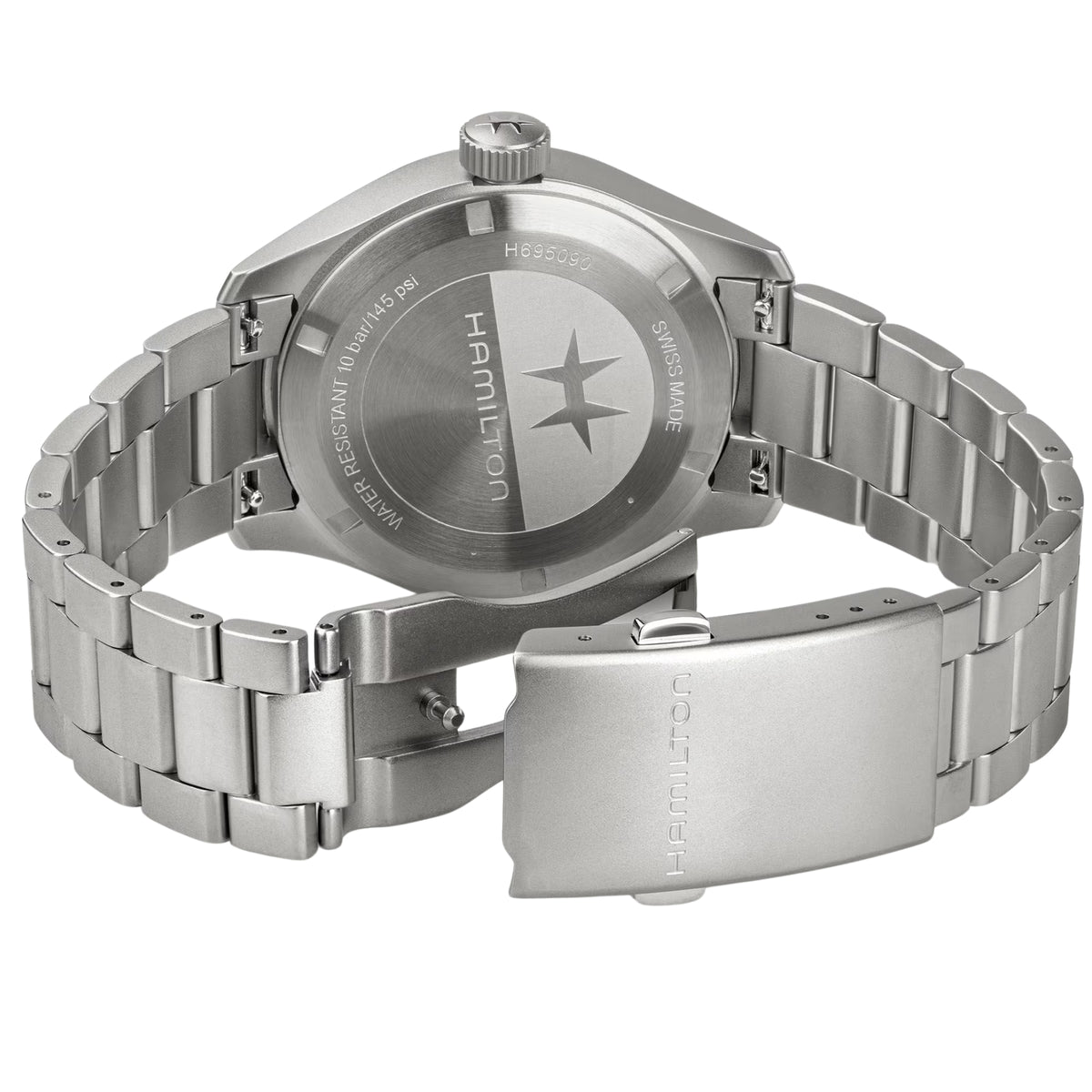 Hamilton Khaki Field H69509130 stainless steel bracelet and folding clasp detail