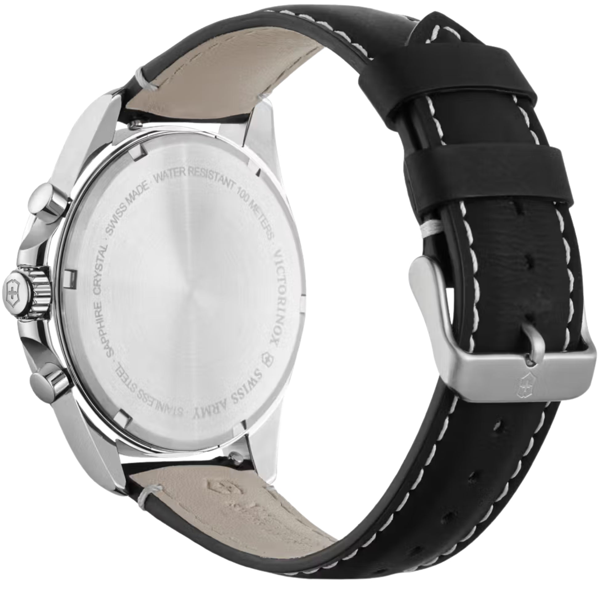 Victorinox Fieldforce 42mm Chronograph Black Dial Leather Mens Quartz Watch 241852
