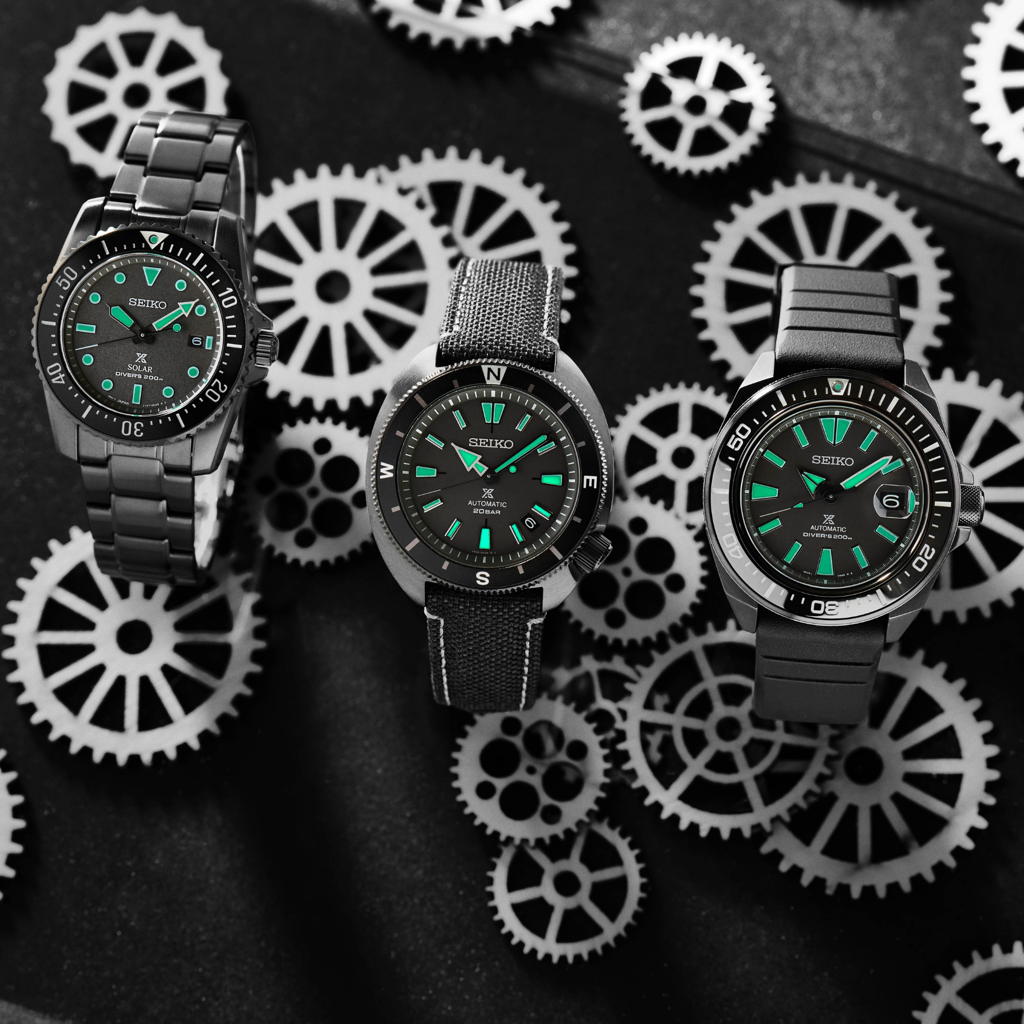 Seiko Prospex Black Series Night Vision Schildkröte Automatik Limitierte Auflage Uhr SRPH99K1