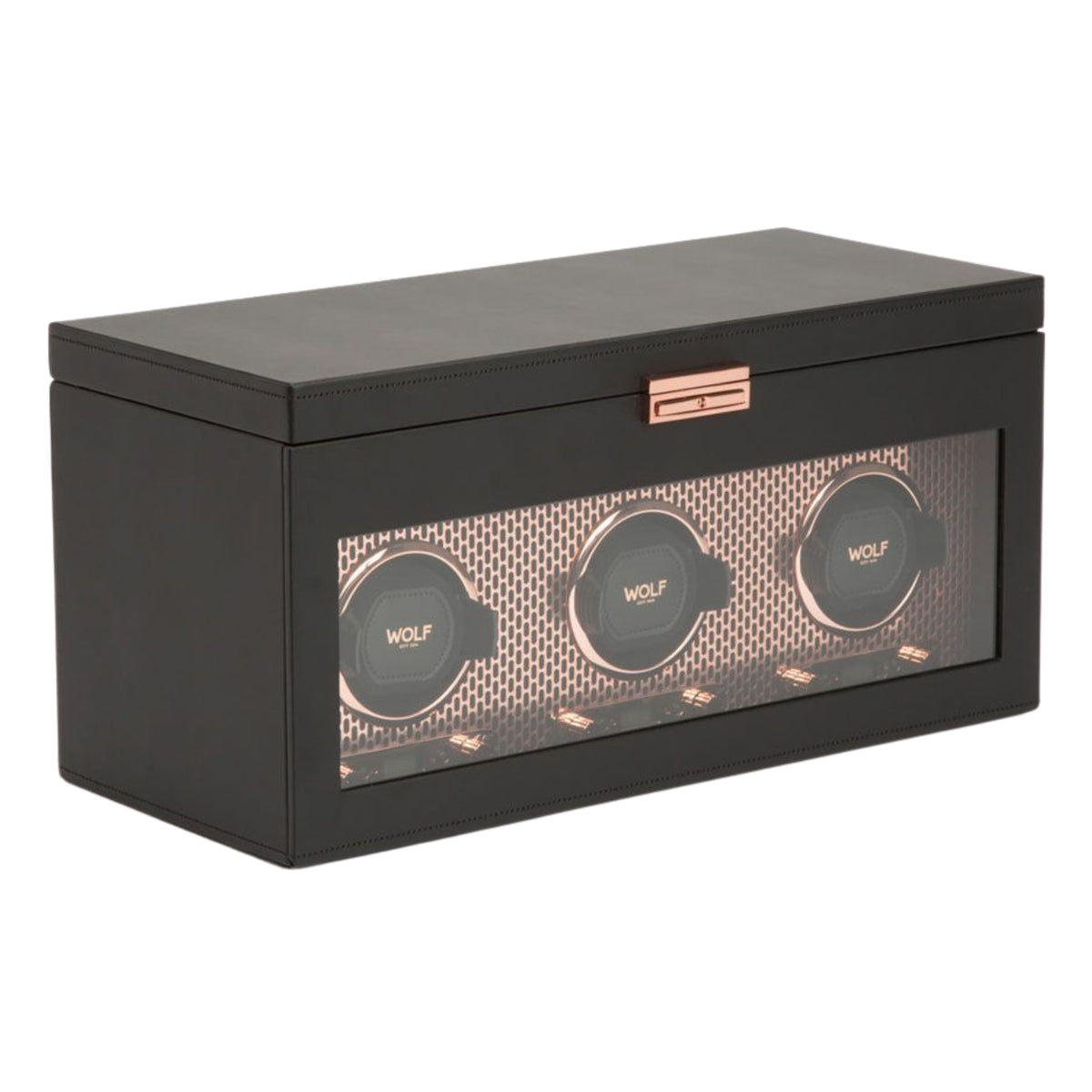 WOLF Axis Copper Triple Watch Winder with Storage 469416