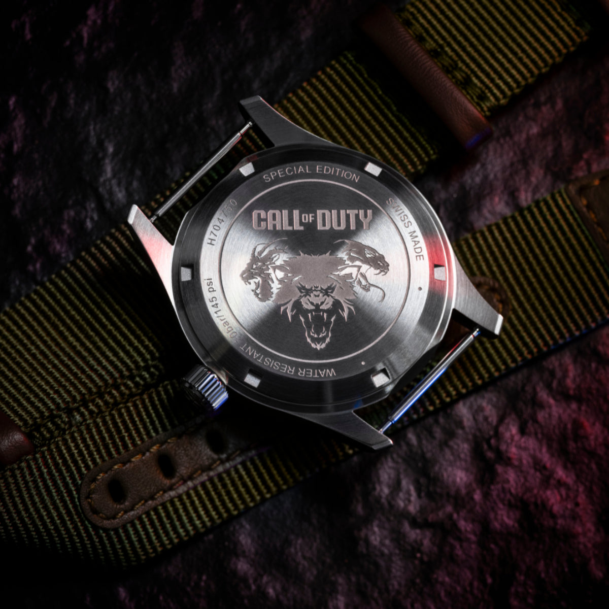 Hamilton Khaki Field 38mm Call of Duty Sonderedition Schwarz Zifferblatt NATO Herren Automatik Uhr H70475930