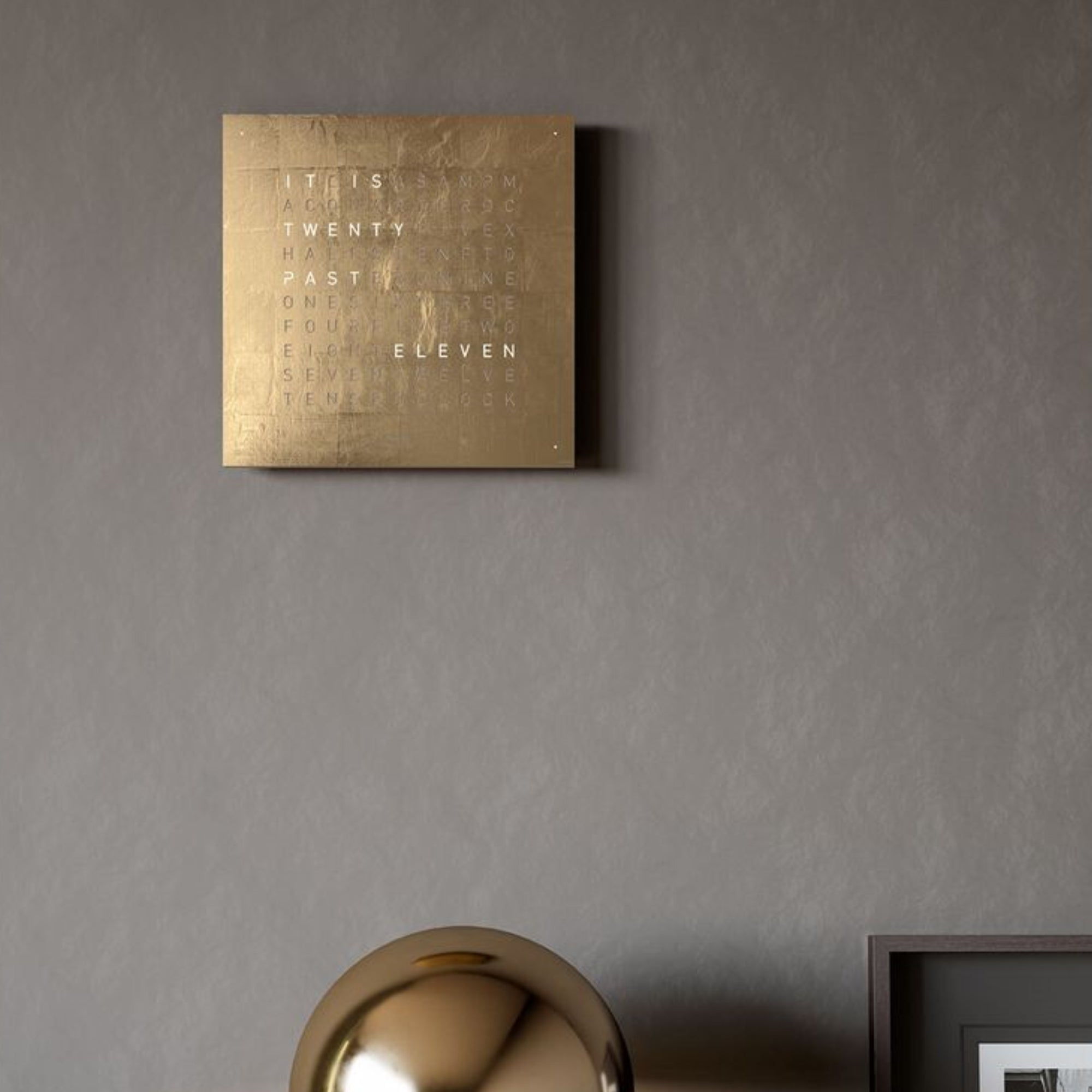 QLOCKTWO Earth 45 Creators Edition Gold English Wall Clock QT4ENGD-UK