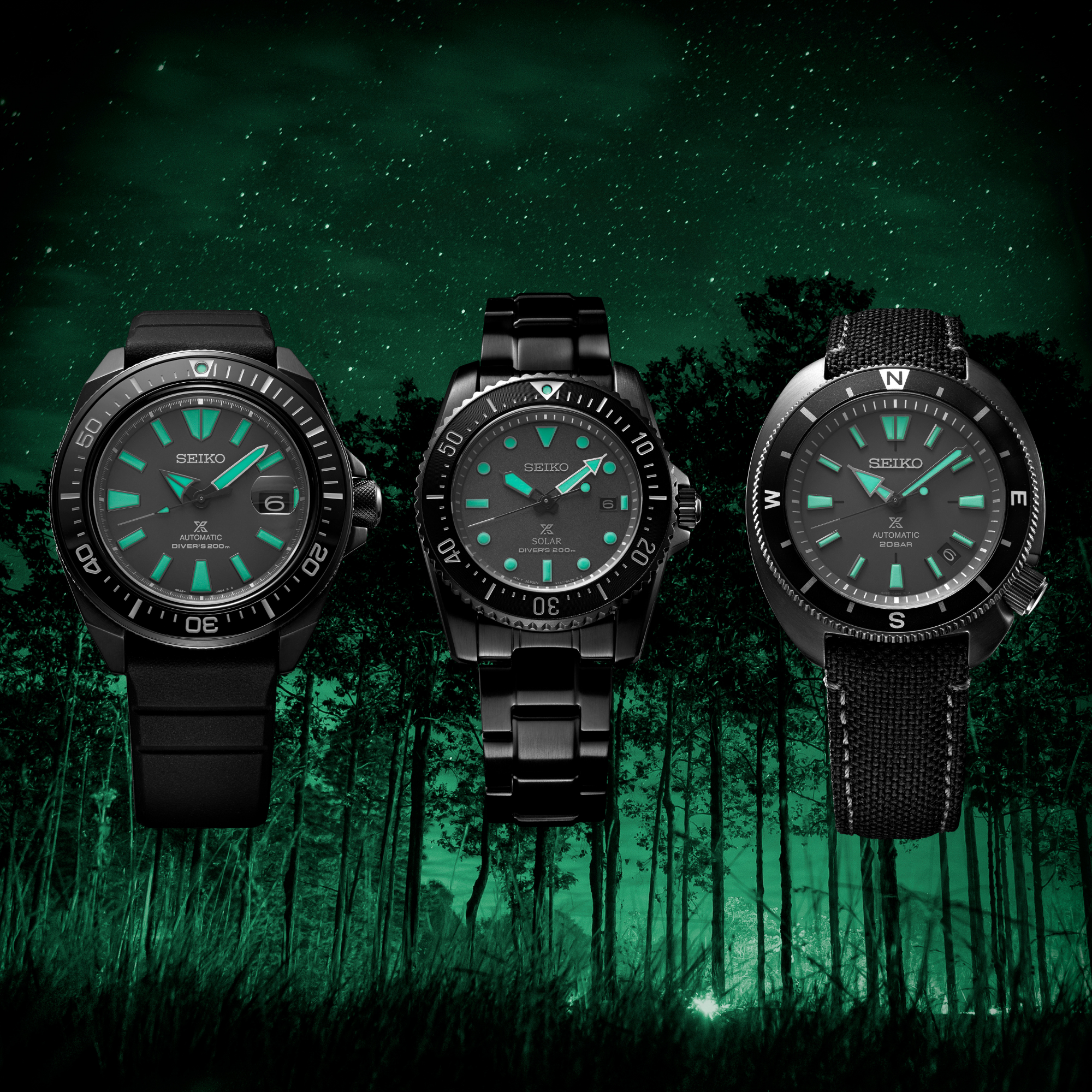 Seiko Prospex Black Series 'Night Vision' King Samurai Automatik Limitierte Auflage Uhr SRPH97K1