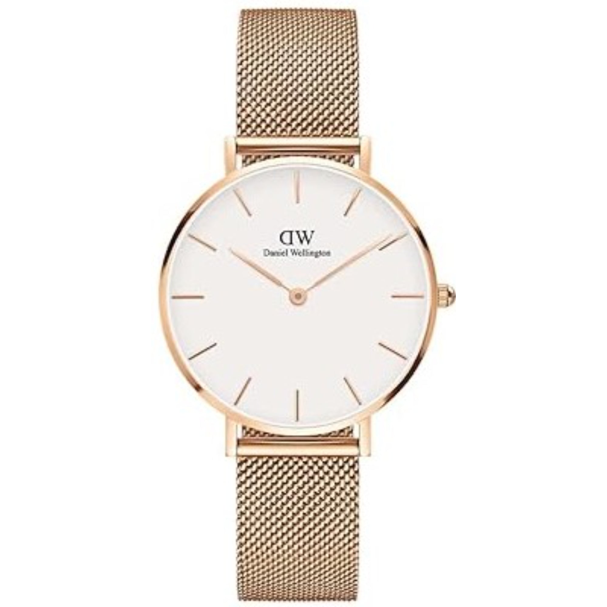 Daniel Wellington Petite Melrose Rose White Dial Steel Strap Women's Watch DW00100163